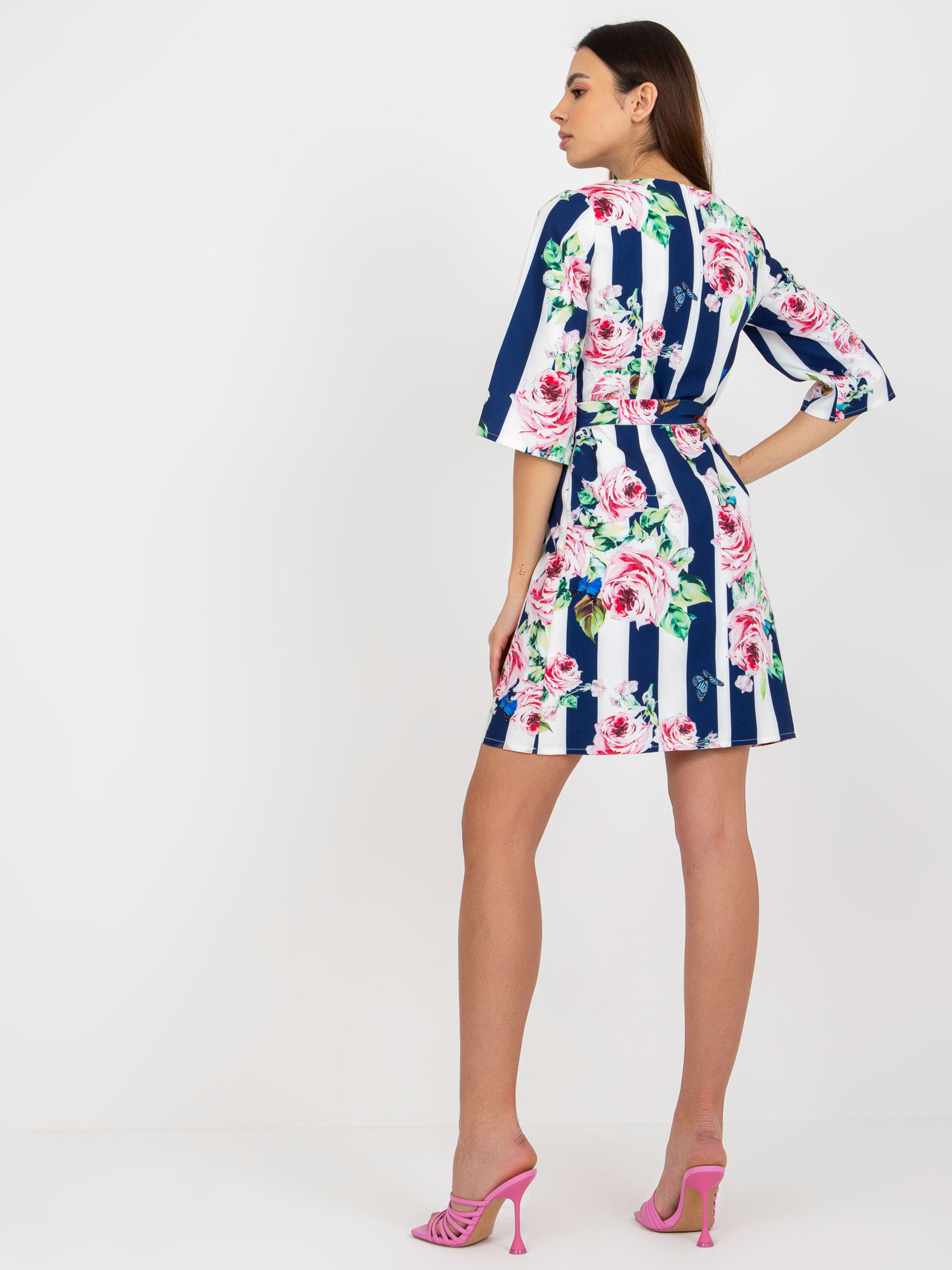 Dress-LK-SK-507506.84P-white-navy blue