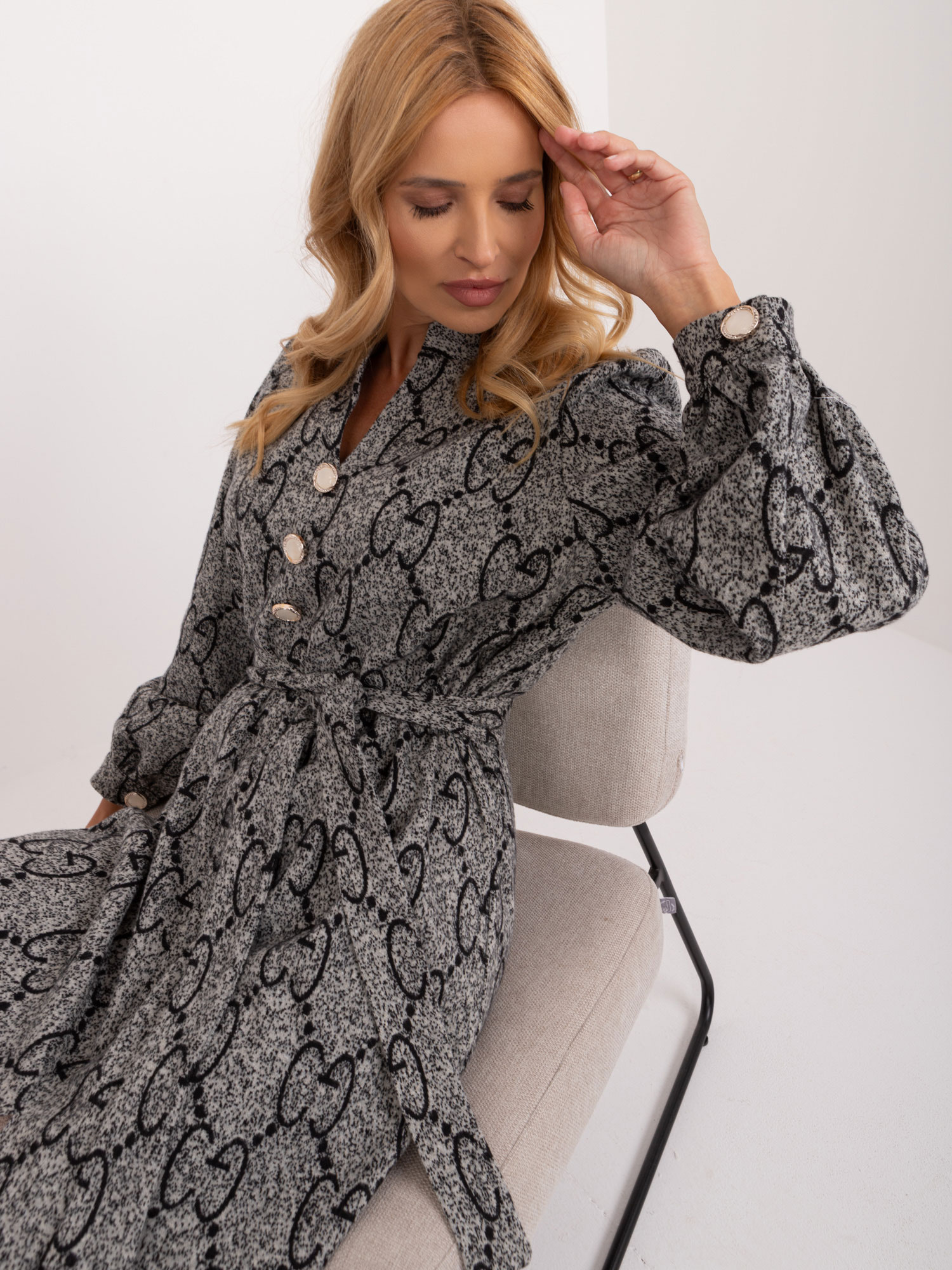 Dress-LK-SK-509107.00X-Grey-Black