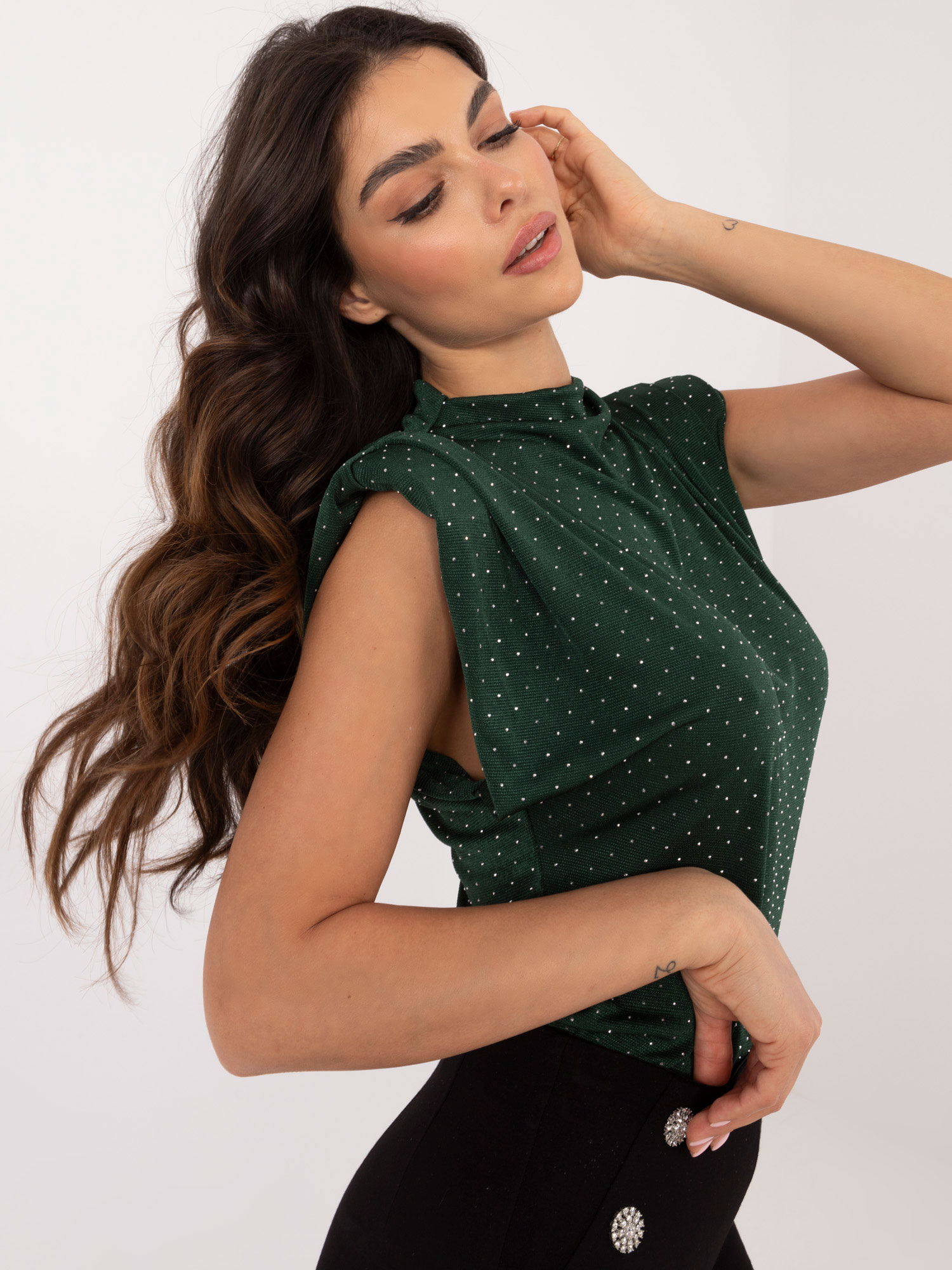 Dark Green Formal Blouse