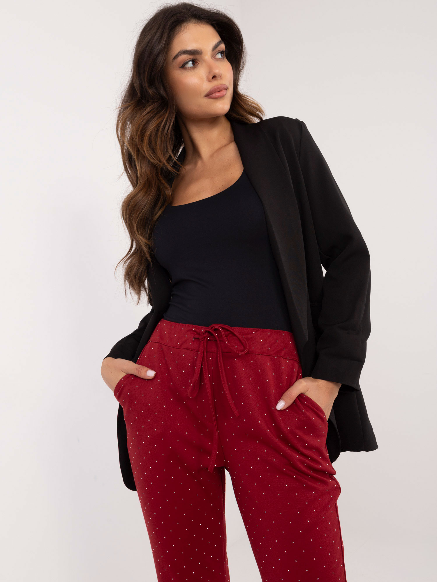 Trousers-DHJ-SP-A7690.01P-burgundy