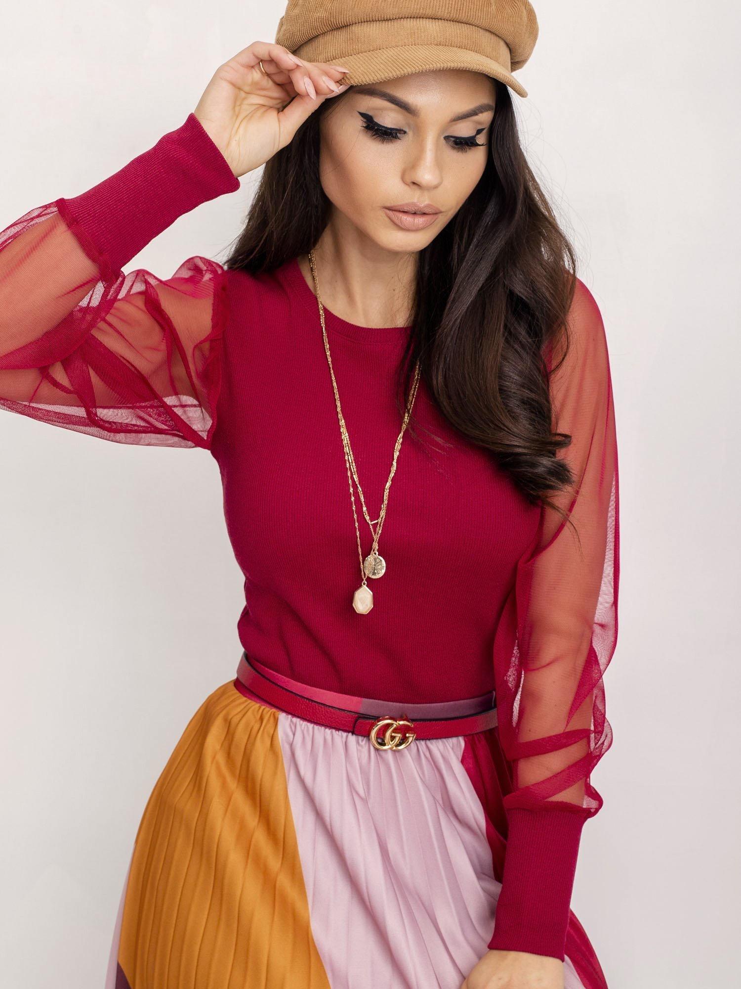 Blouse-RV-BZ-5192.16-burgundy