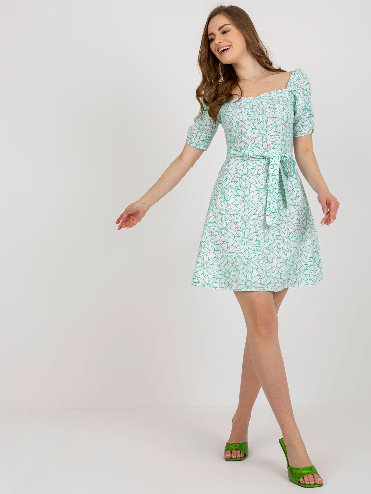 Dress-LK-SK-509002.03P-white-green