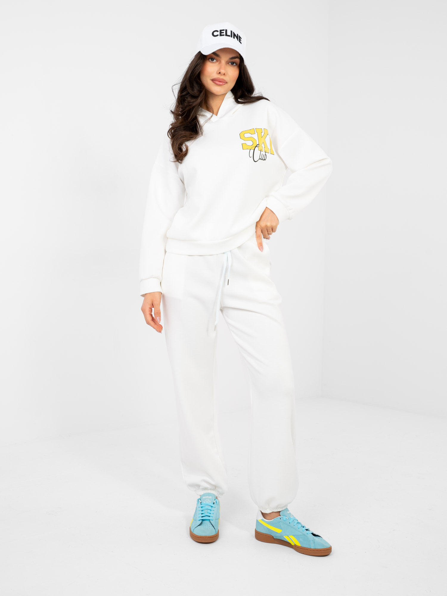 Ecru casual komplet s potiskem