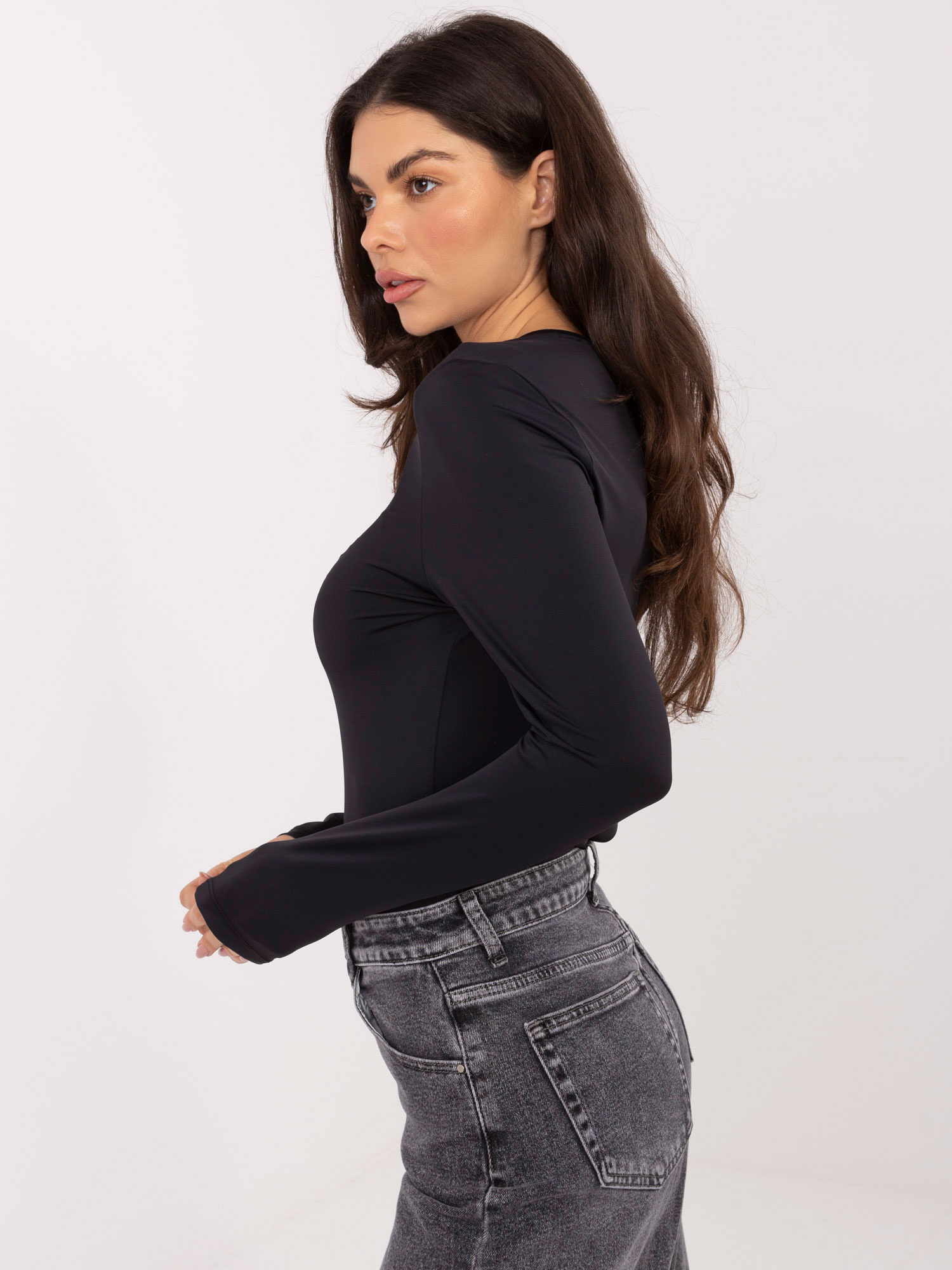 Černá halenka s dlouhým rukávem