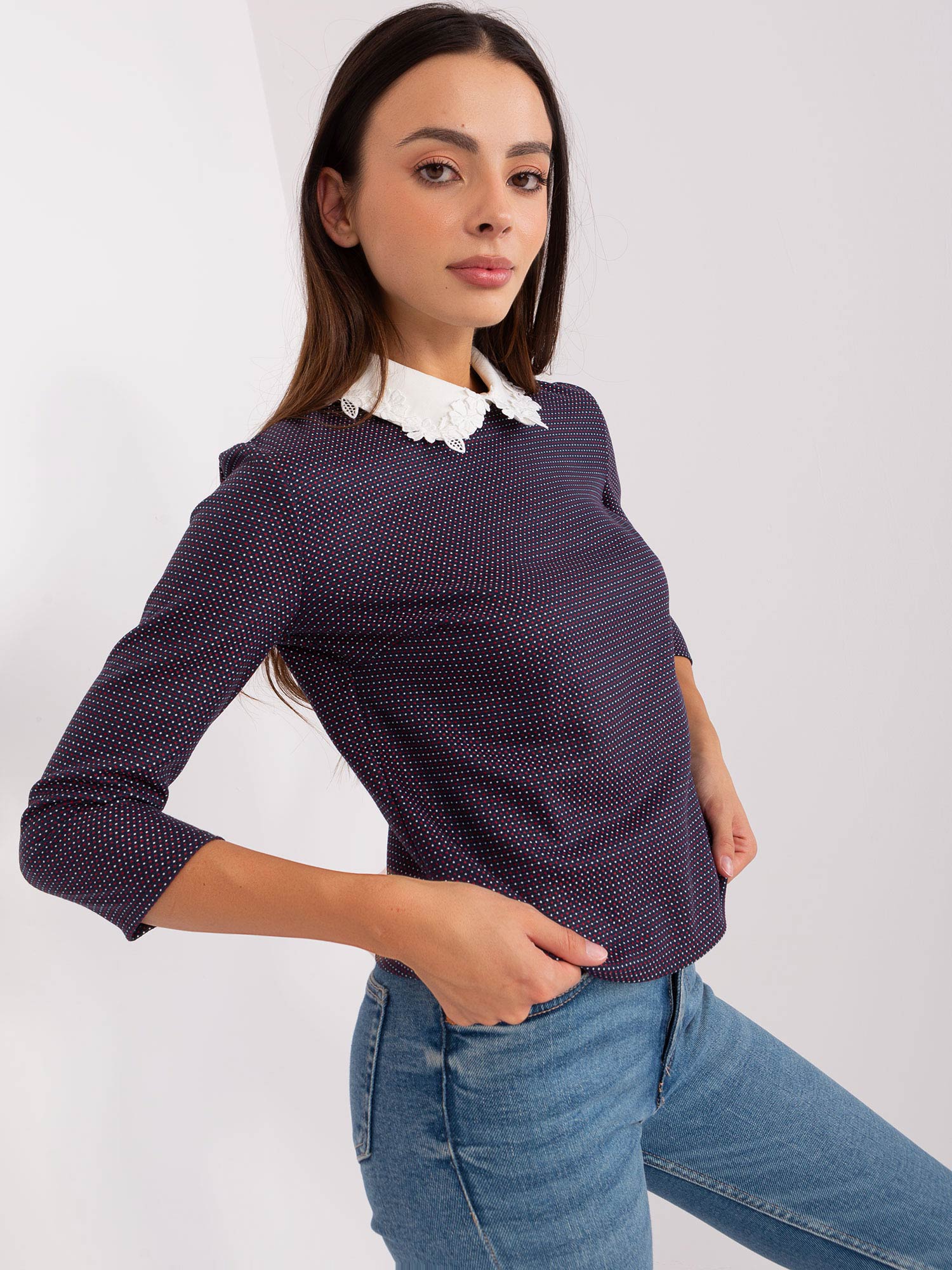 Blouse-LK-BZ-506477.70P-navy blue