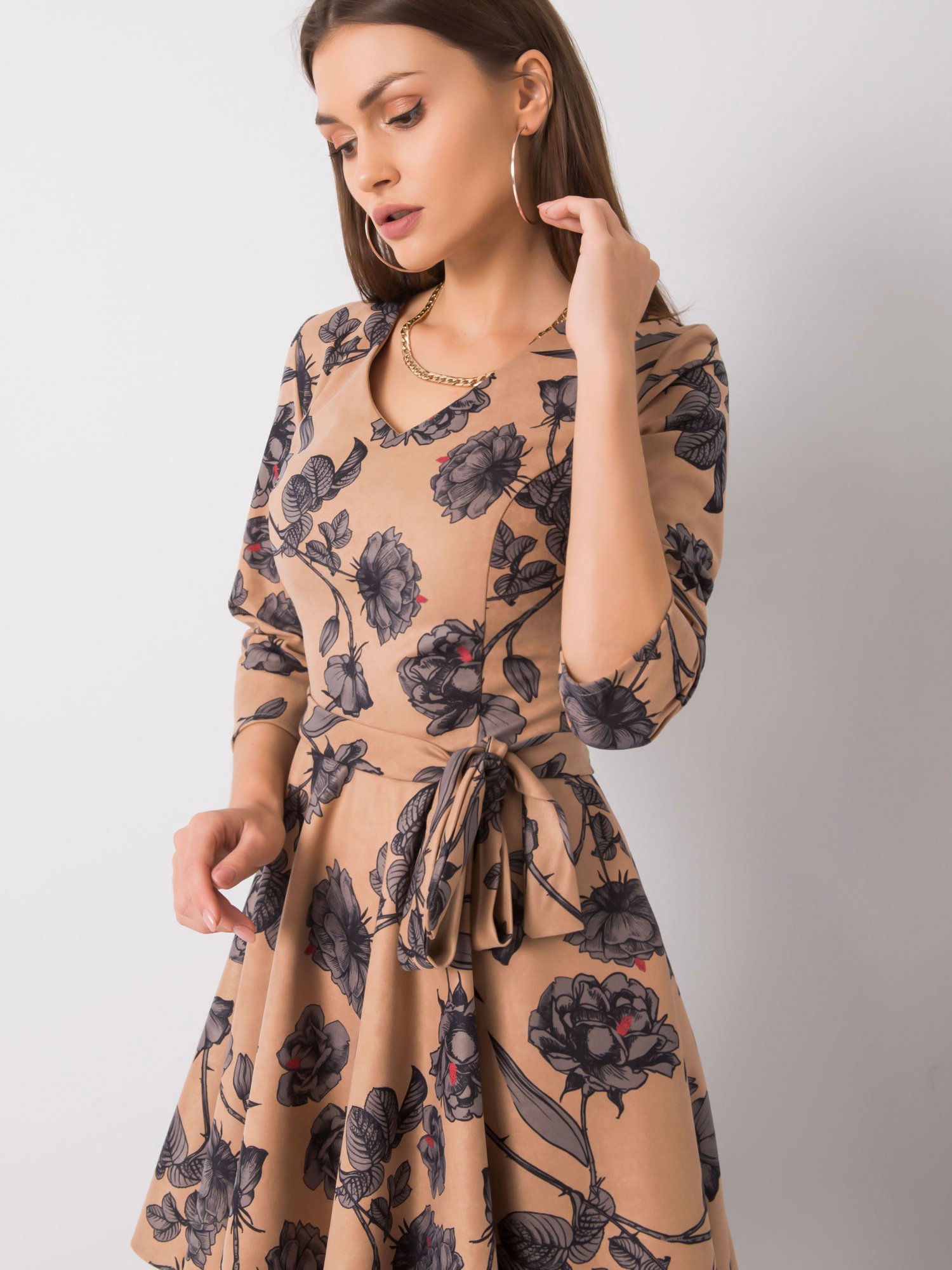 Dress-LK-SK-508307.46P-dark beige