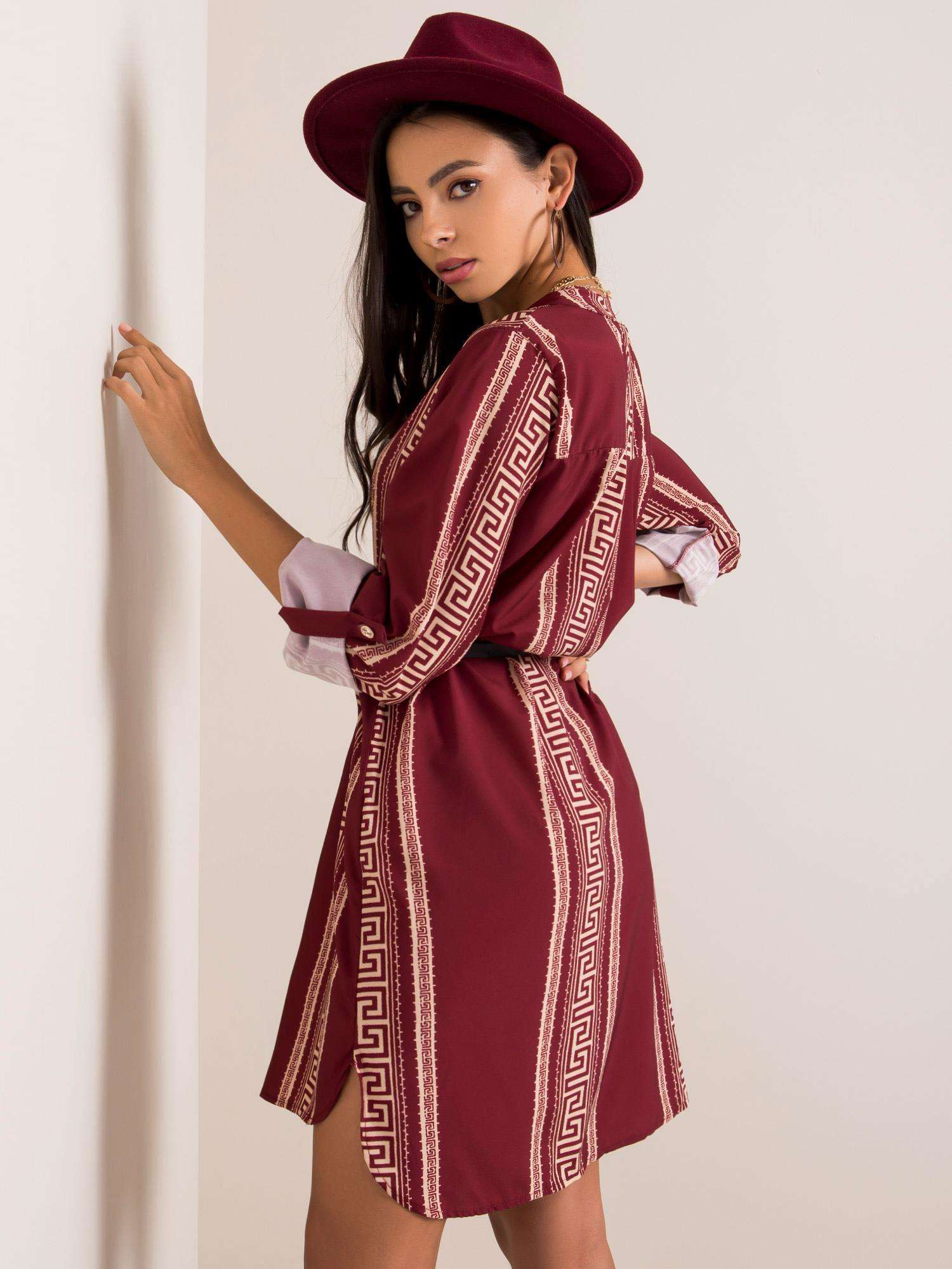 Dress-DHJ-SK-5766D.13-burgundy