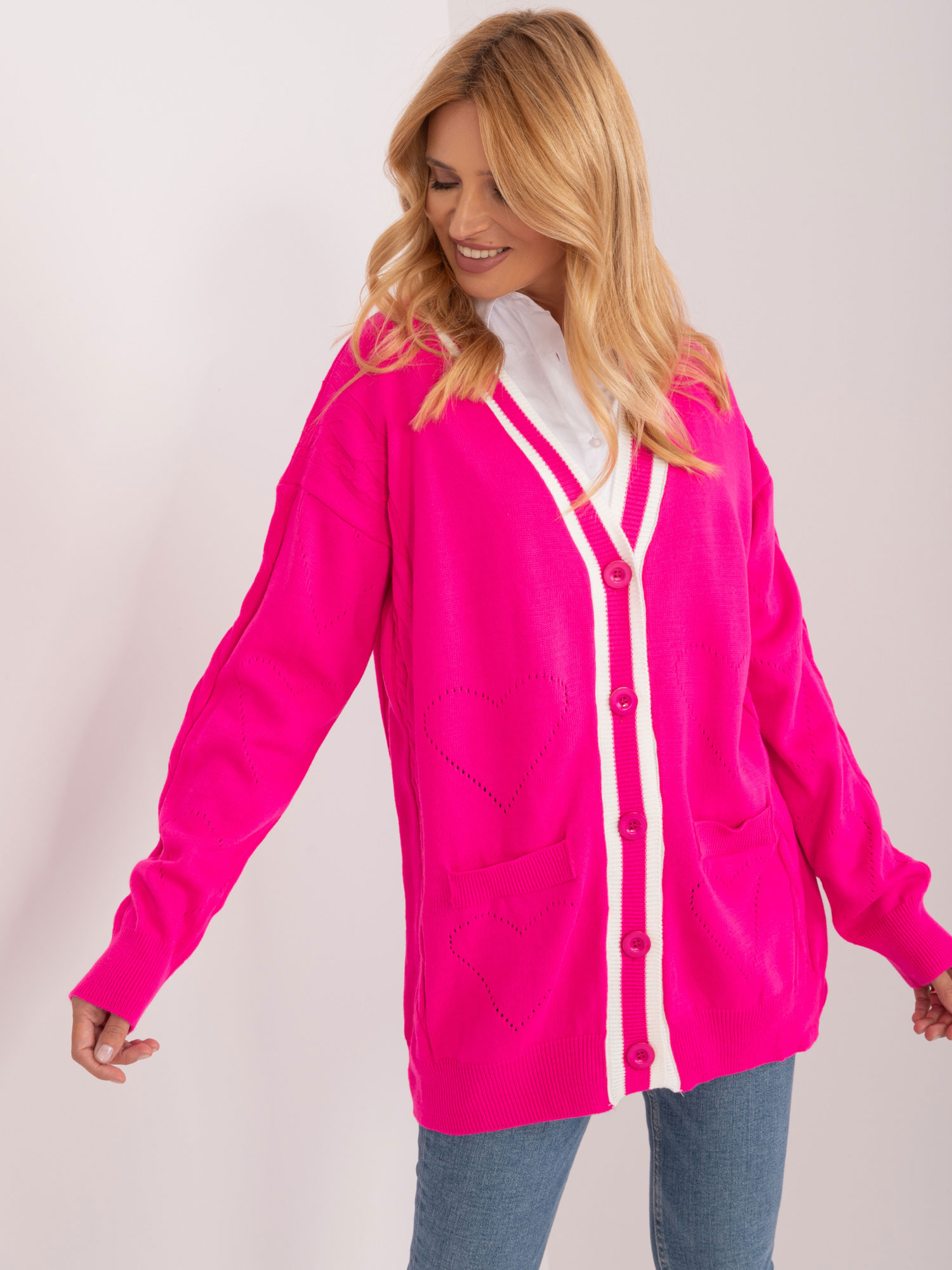Cardigan-BA-SW-12055.14X-fluo pink