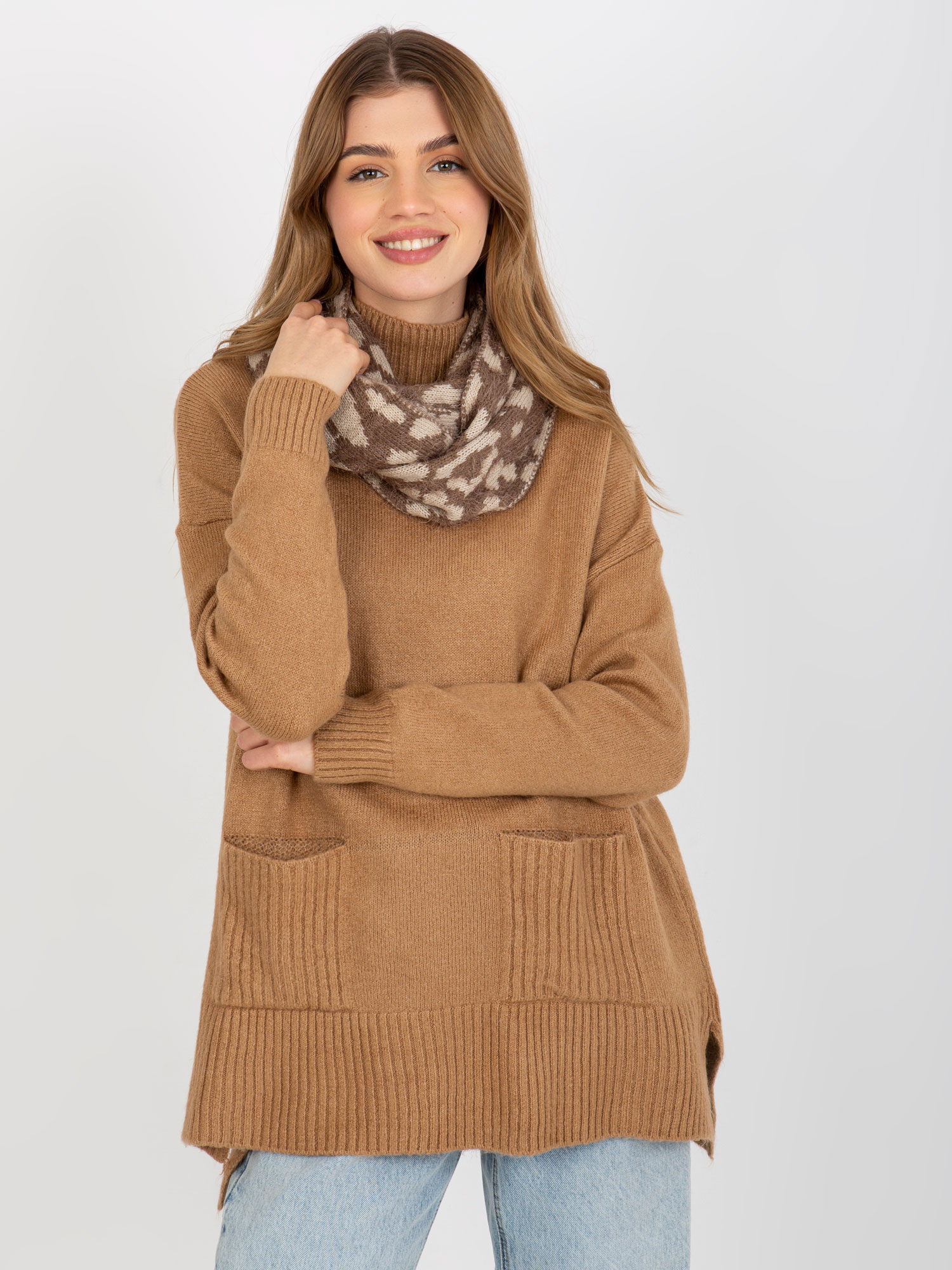 Scarf-AT-KM-ENEC-B63-1.44P-dark beige