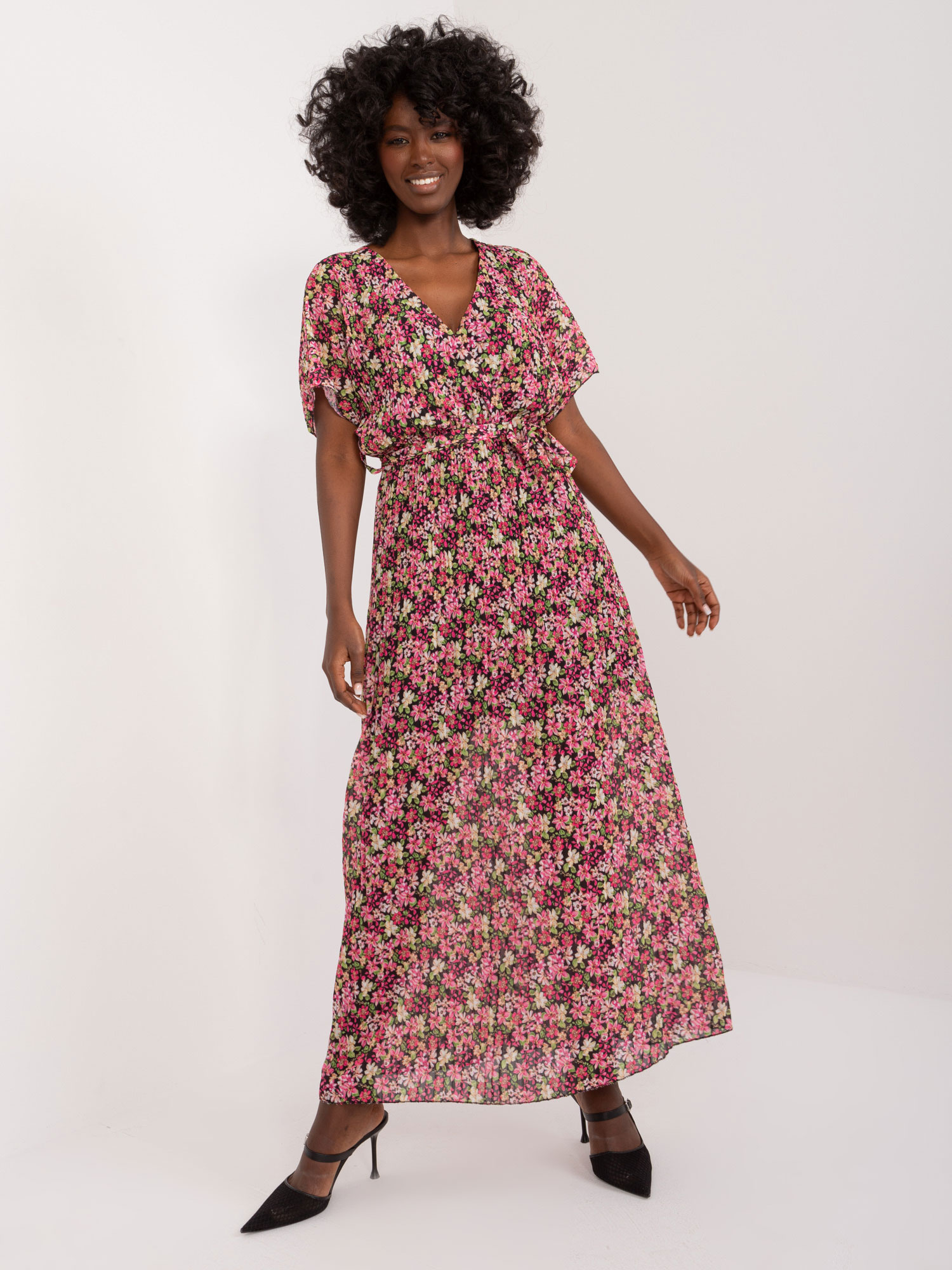 Dress-DHJ-SK-9656.19X-Black-Pink