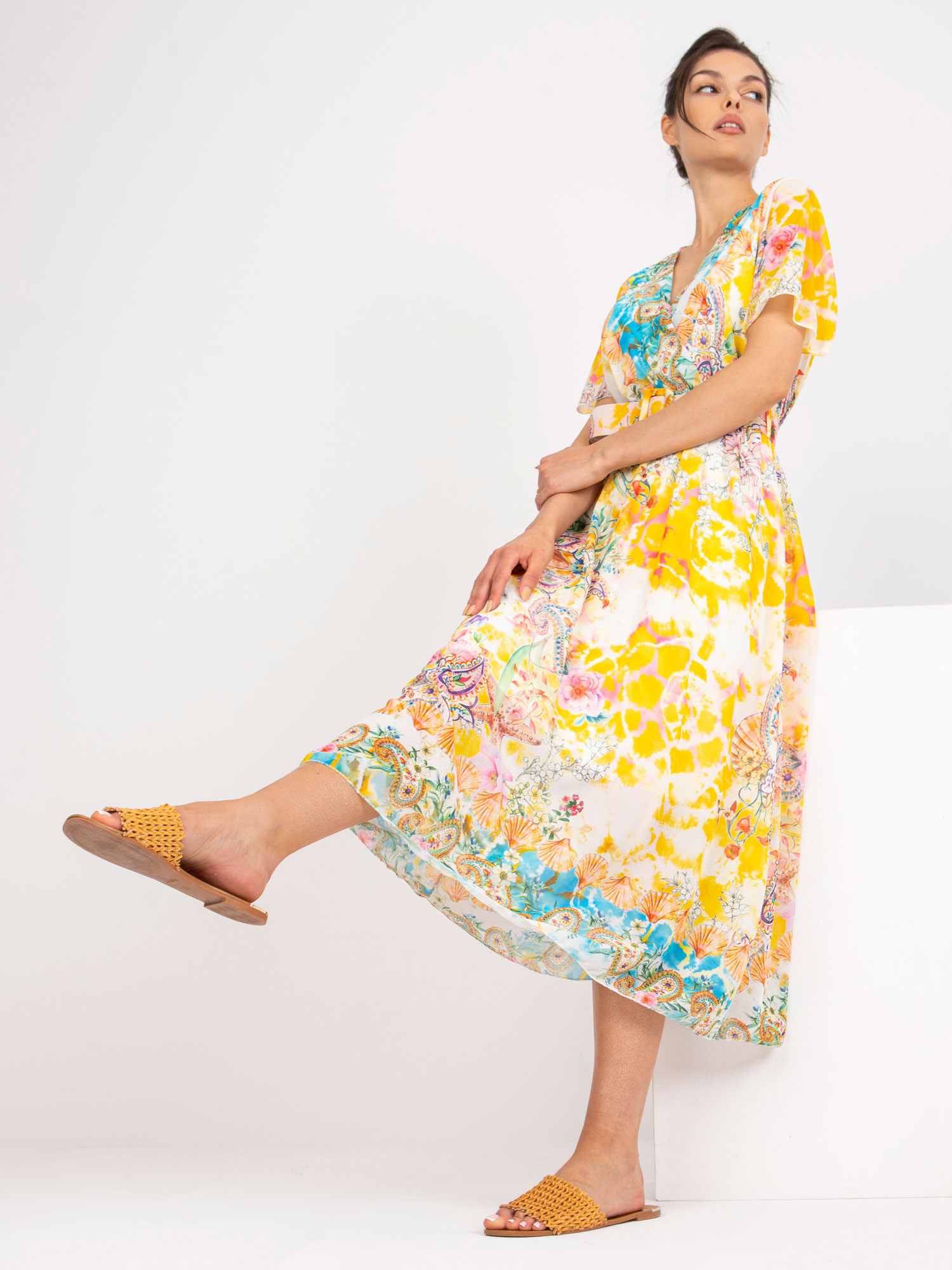 Dress-DHJ-SK-15967-1.01P-White-Yellow