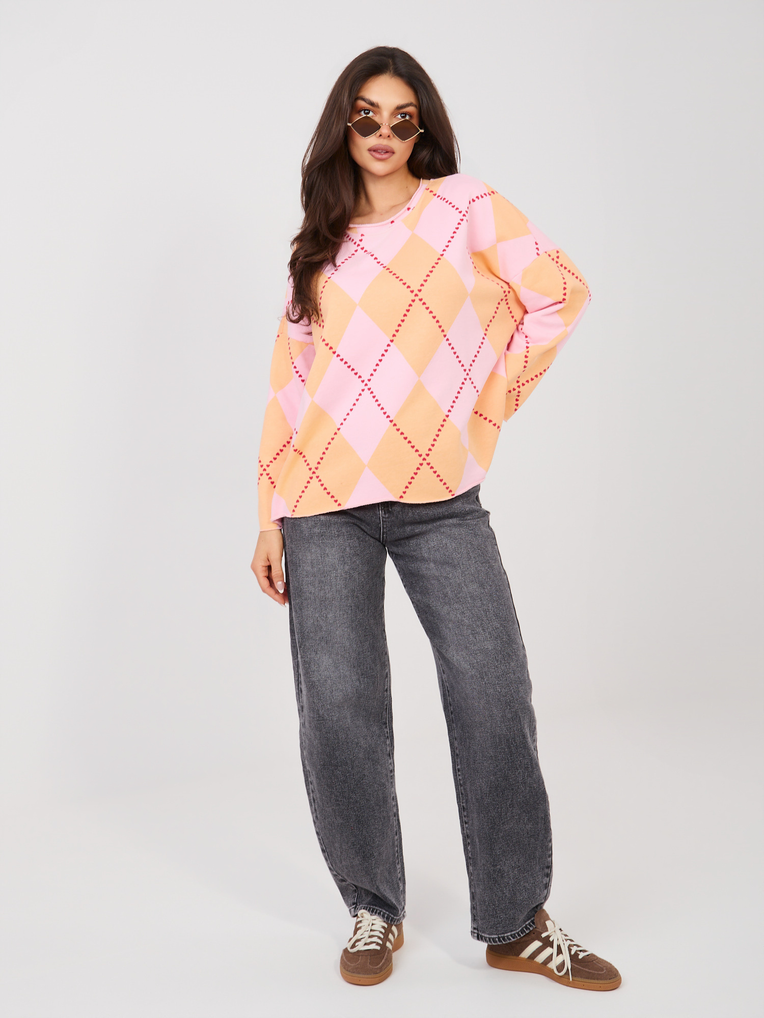 Růžovo-oranžová oversize mikina