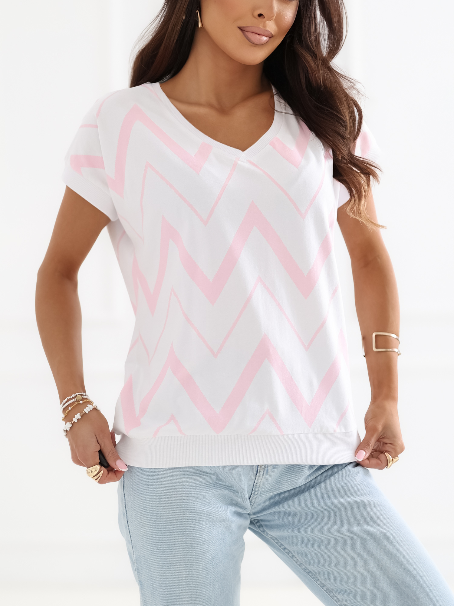 Светло розова дамска блуза