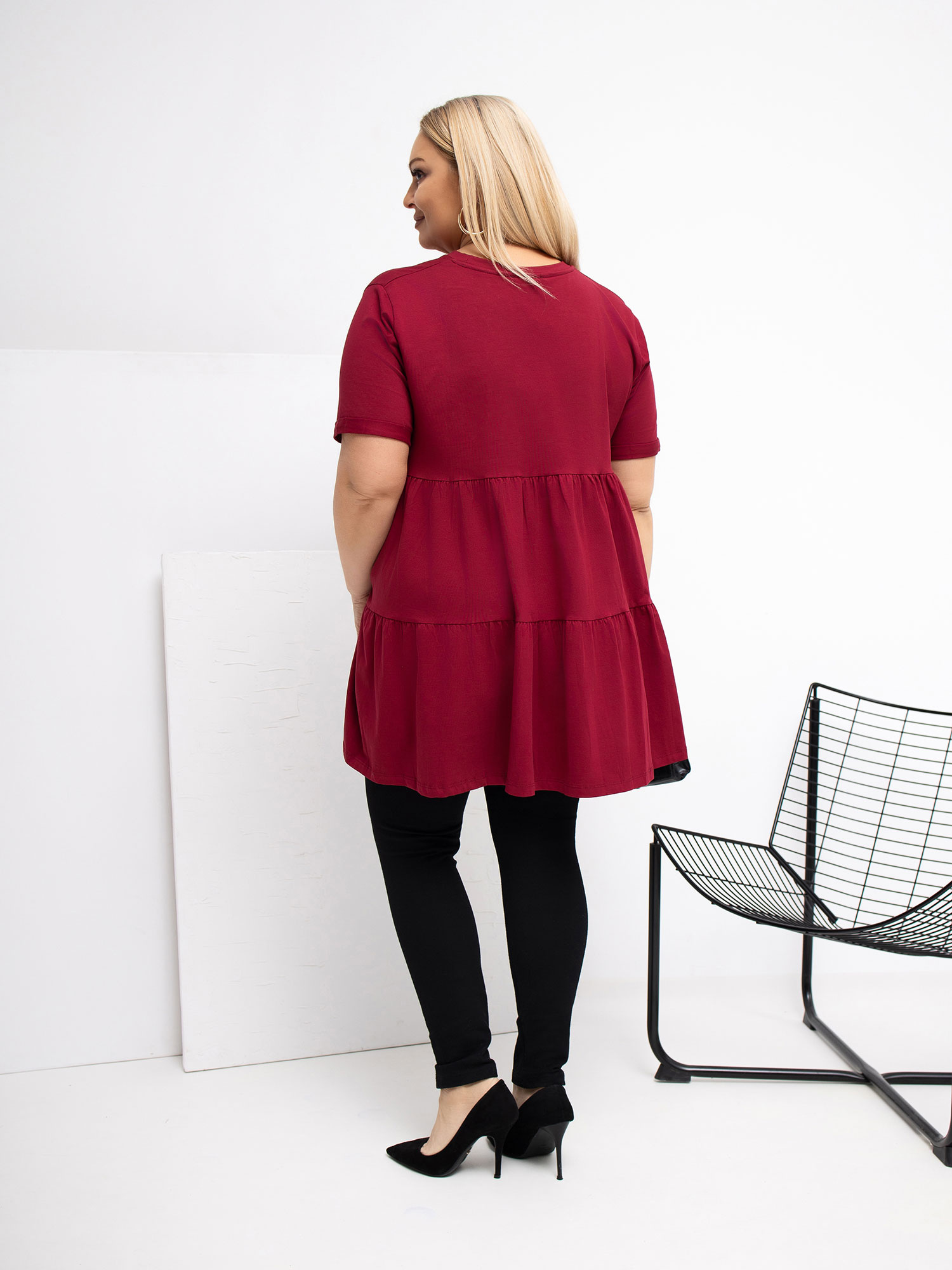 Bordová plus size halenka