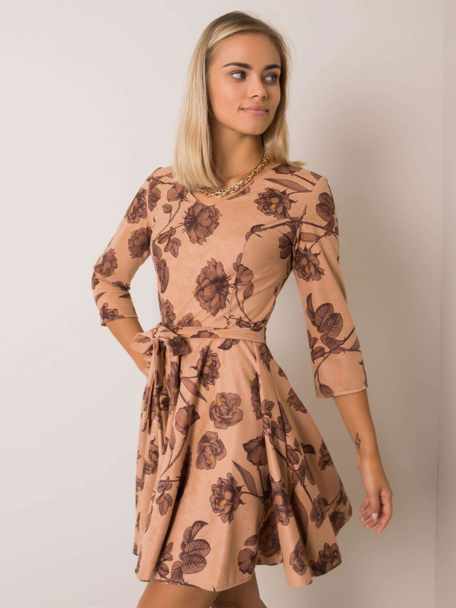 Dress-LK-SK-508307.46P-light brown