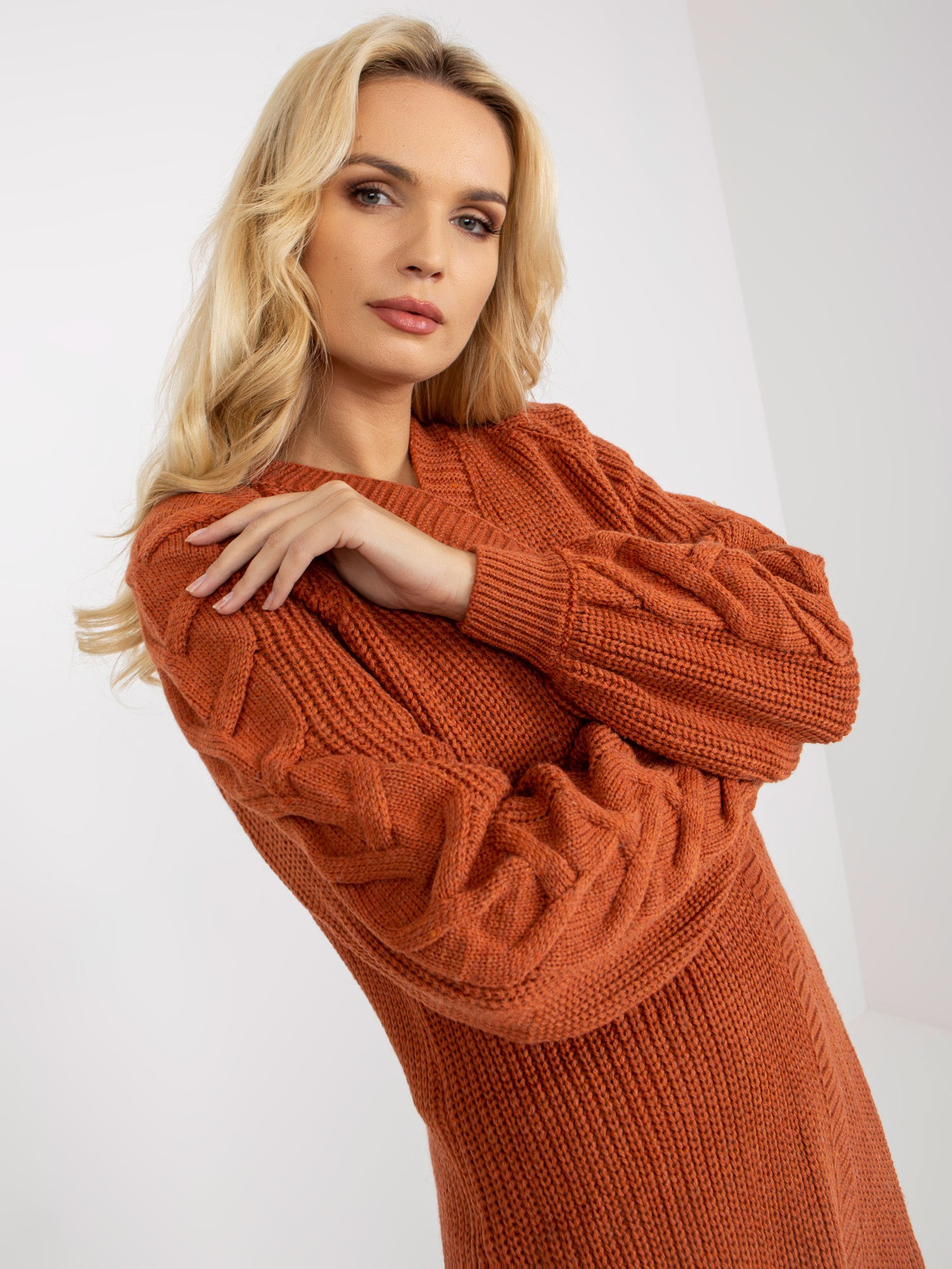Cardigan-LO-SW-LK-3001.82P-Dark Orange