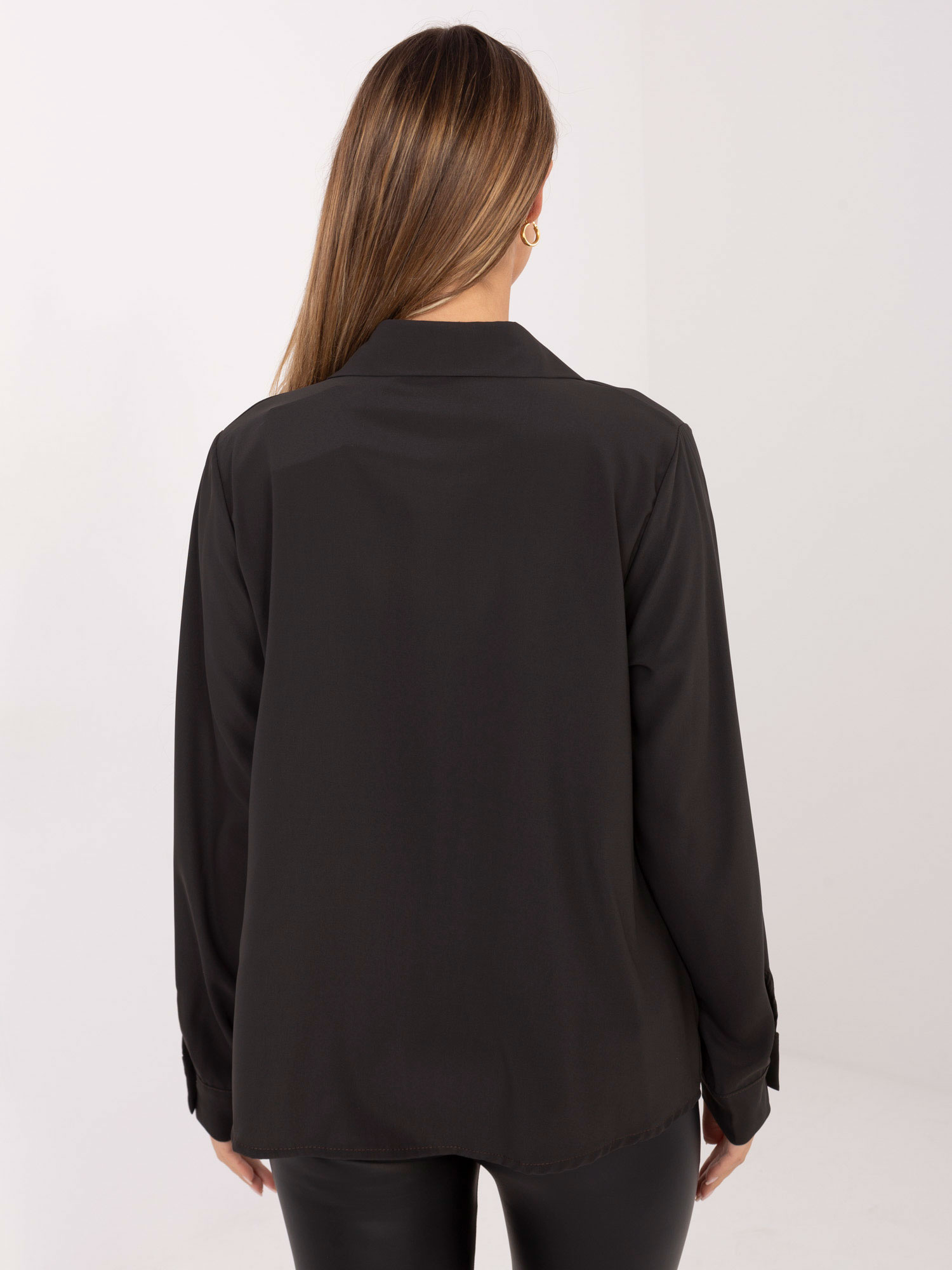 Dámská košile s uzlem, tmavě hnědá