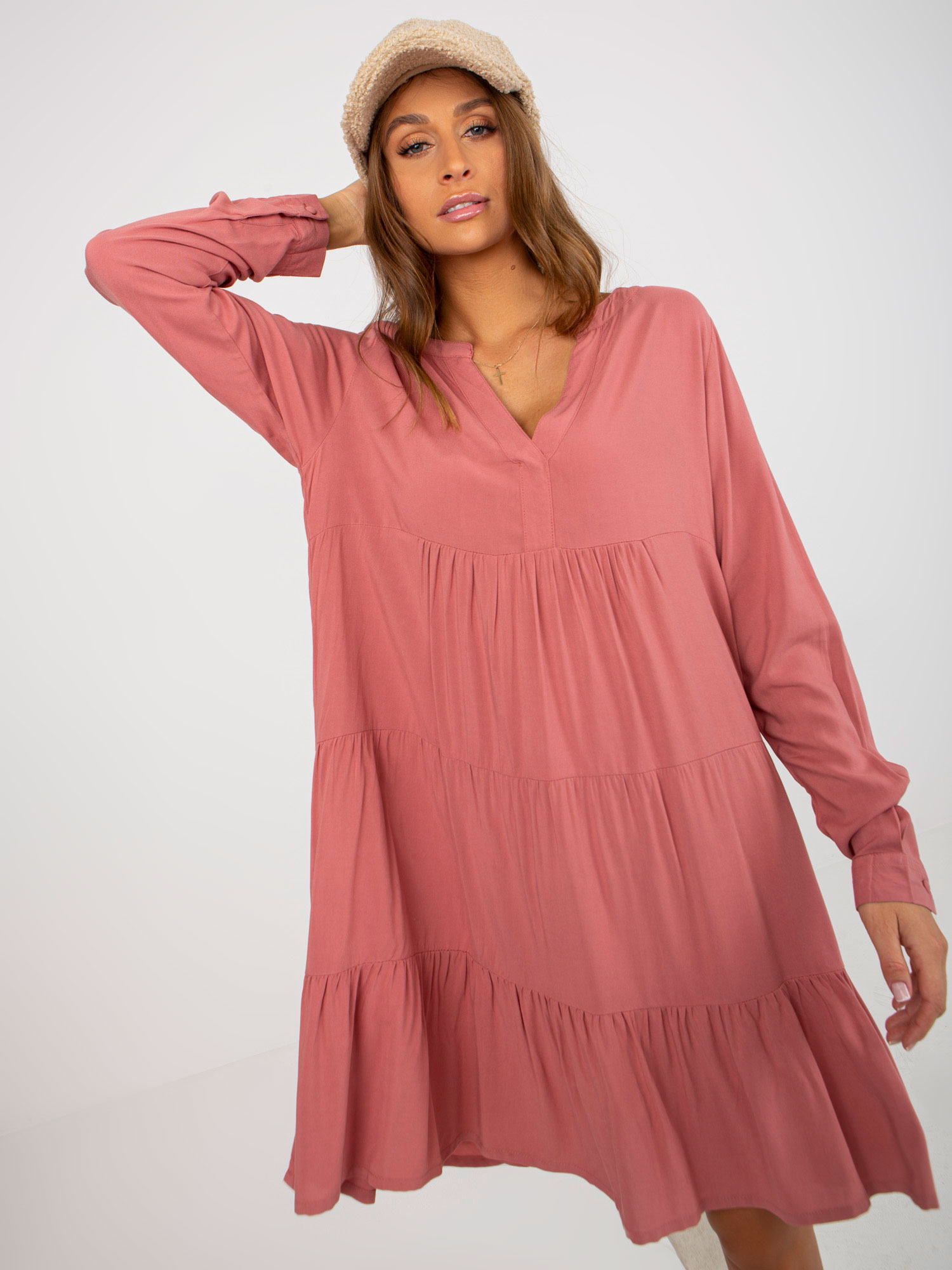 Dress-D73761M30361A-dark pink