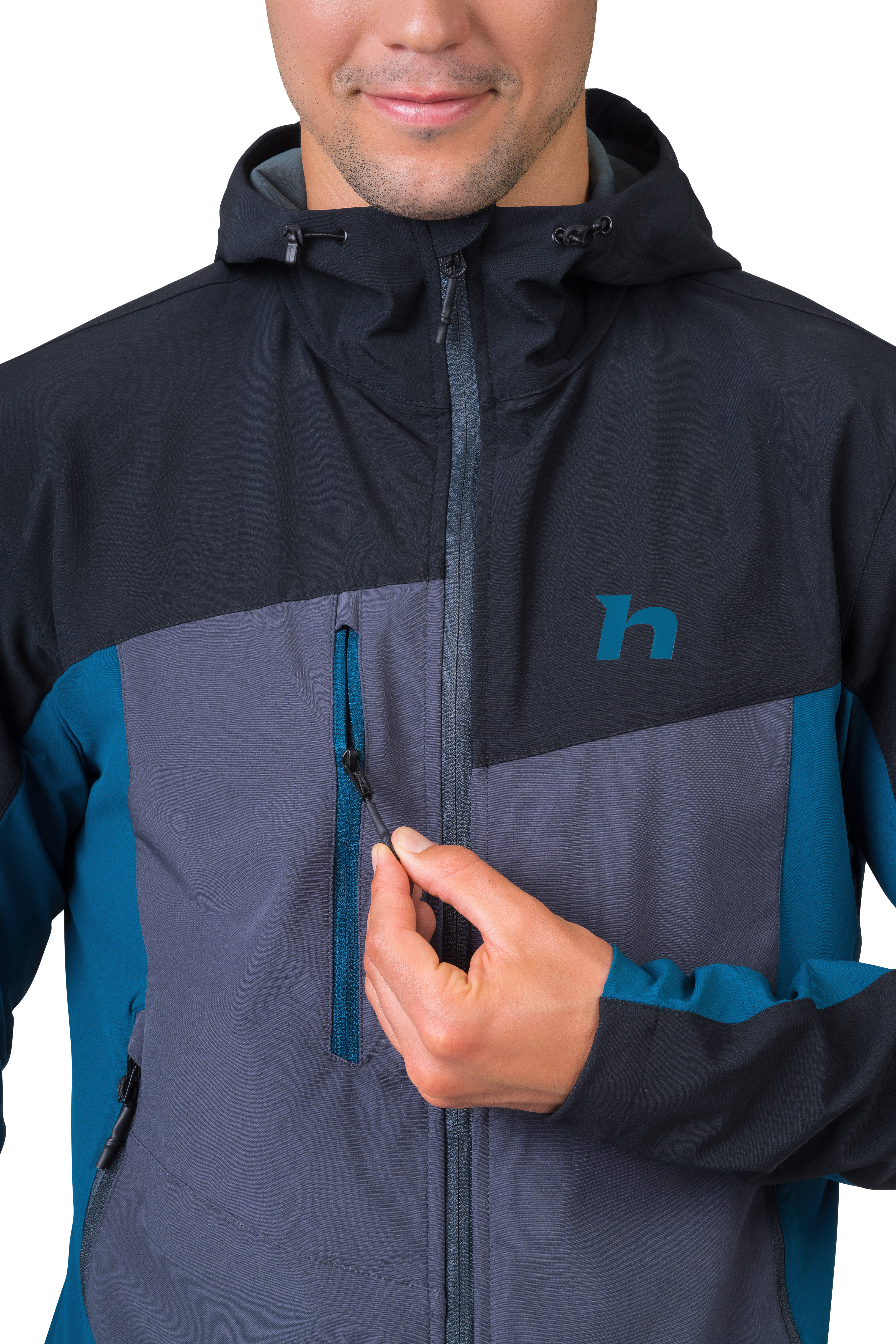 Men&#039;s softshell jacket Hannah CARSTEN II anthracite/sailor blue