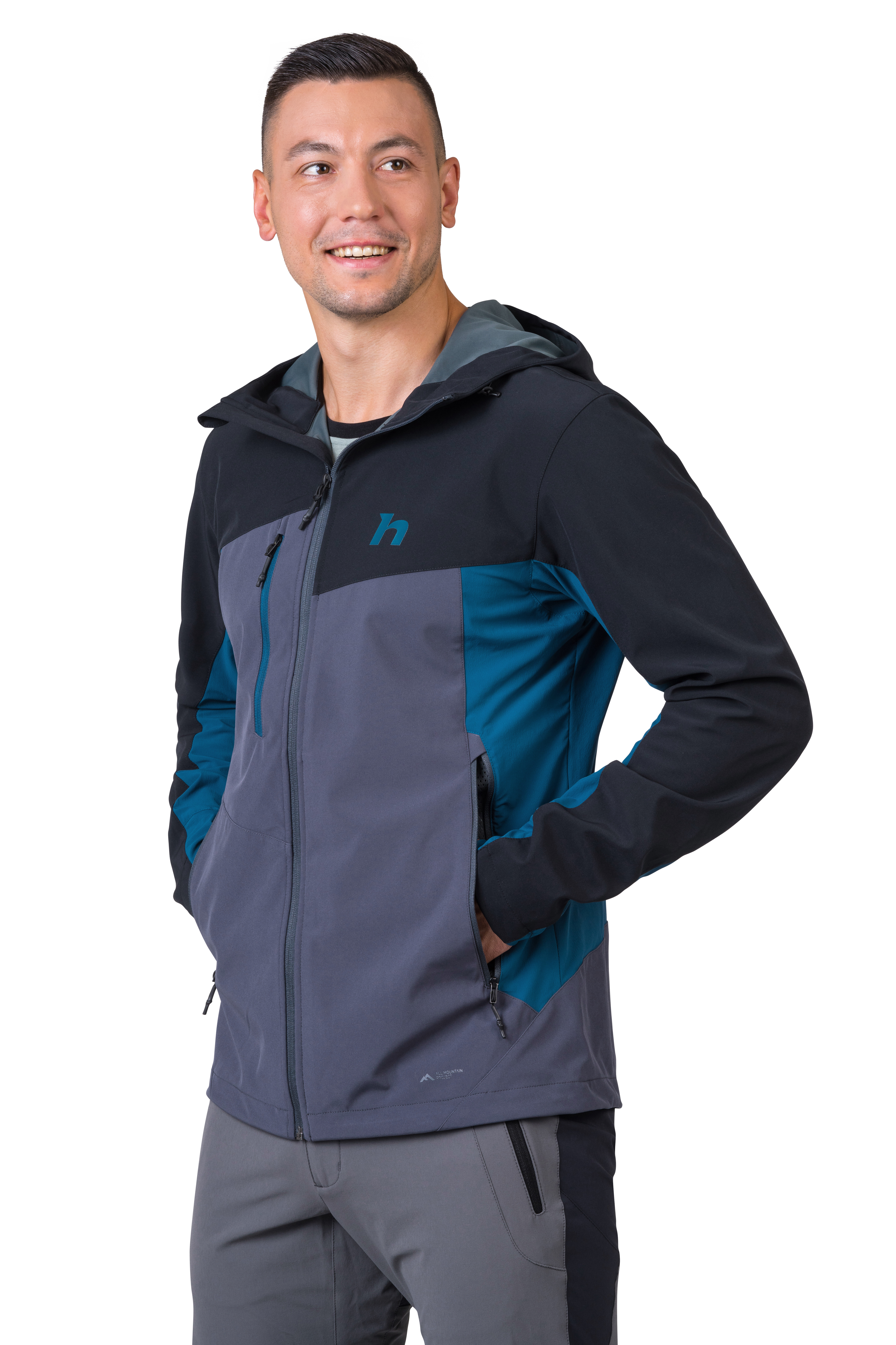 Men&#039;s softshell jacket Hannah CARSTEN II anthracite/sailor blue