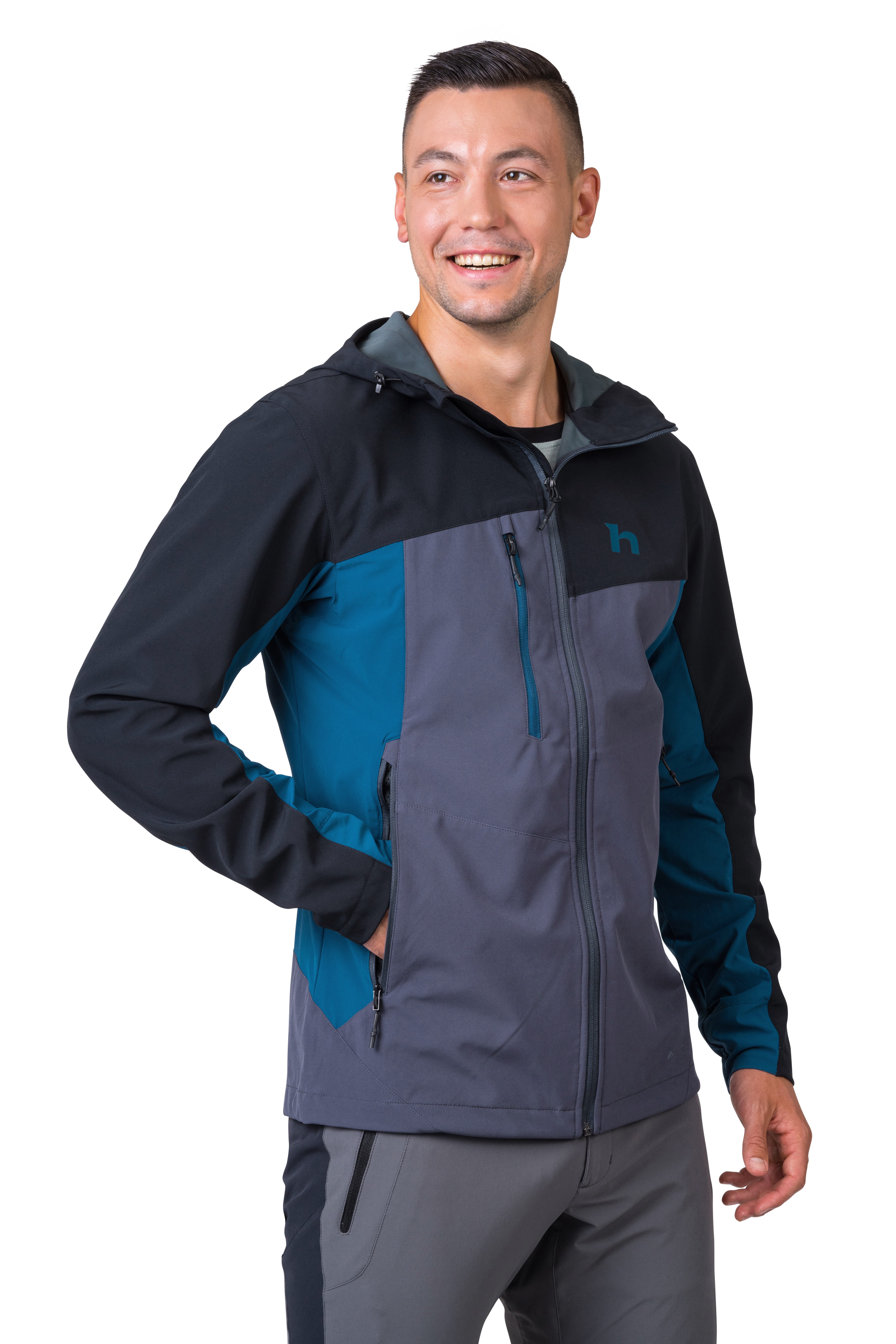 Men&#039;s softshell jacket Hannah CARSTEN II anthracite/sailor blue