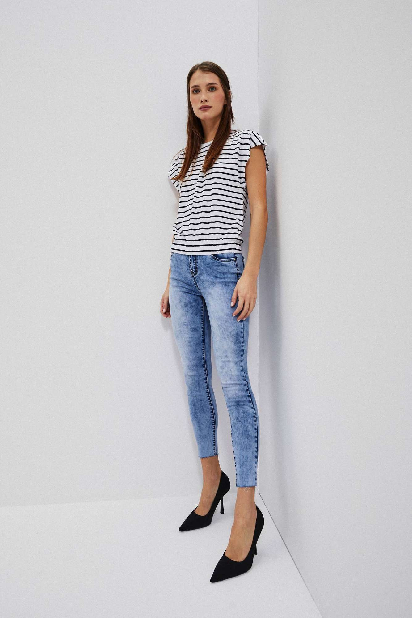 WOMEN'S T-SHIRT L-TS-3825 BÍLO_ČERNÉ