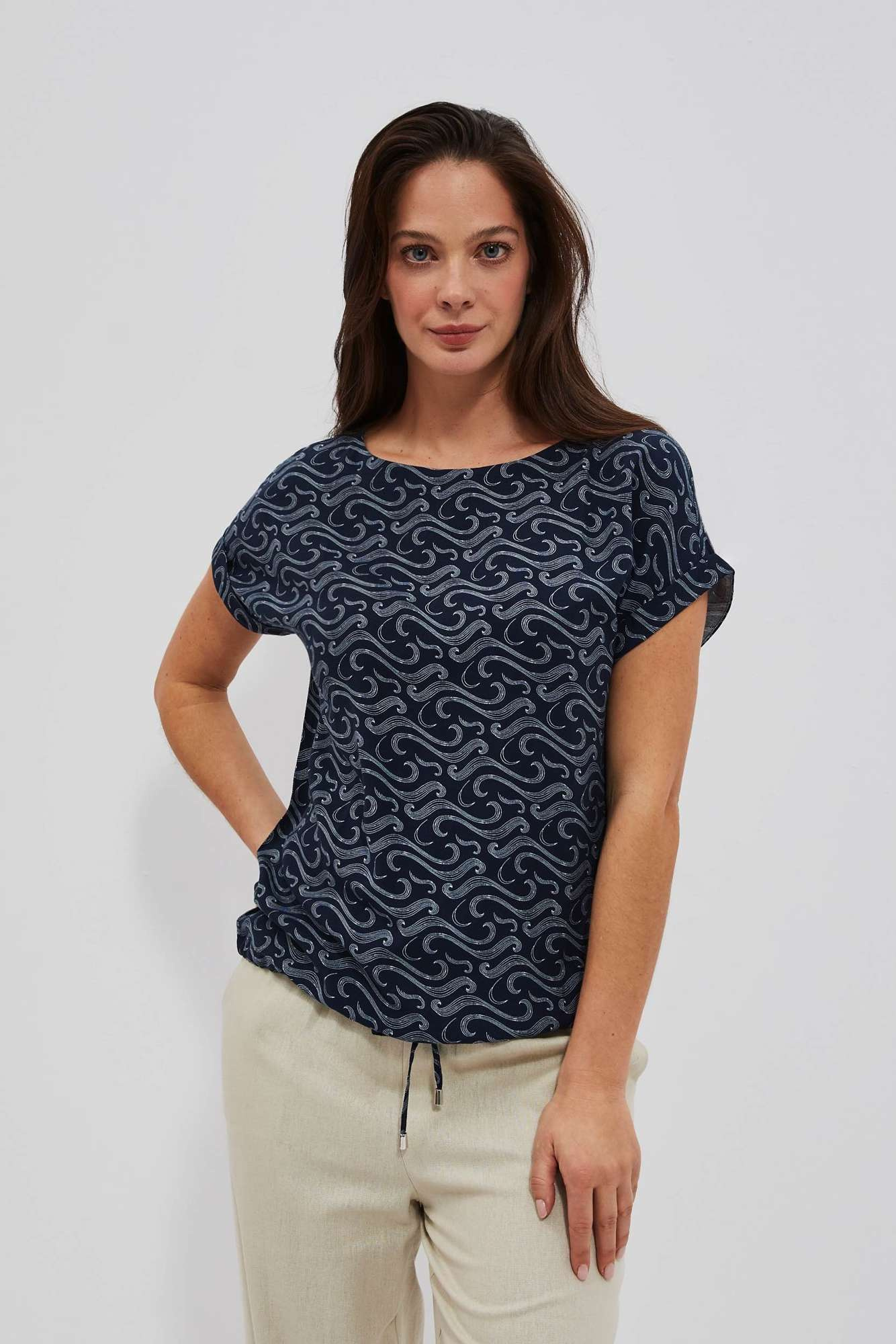 WOMEN'S SHIRT L-KO-4044 NAVY