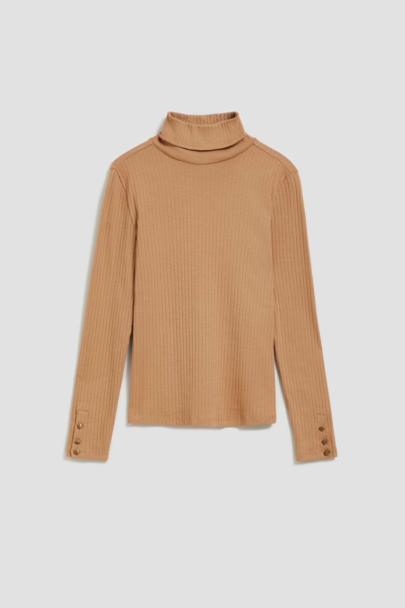 Ribbed turtleneck blouse