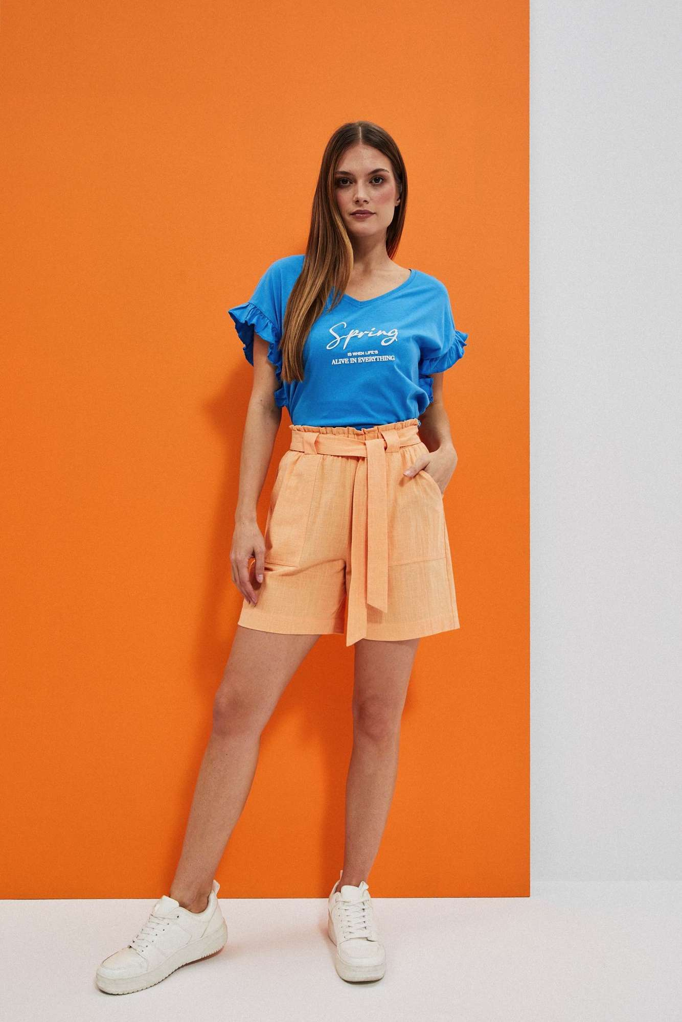 WOMEN&#039;S SHORTS L-SH-4001 PEACH