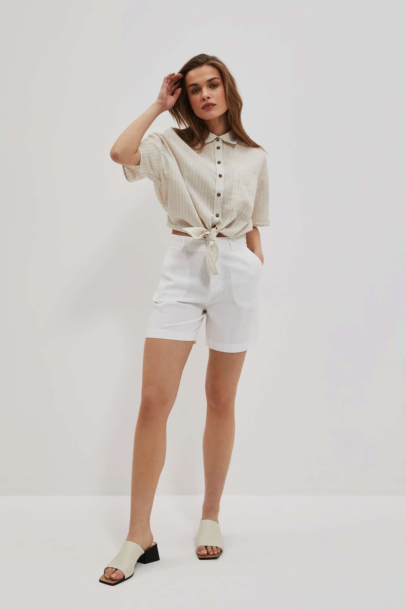 WOMEN'S SHIRT L-KO-4039 BEIGE_OFF WHITE