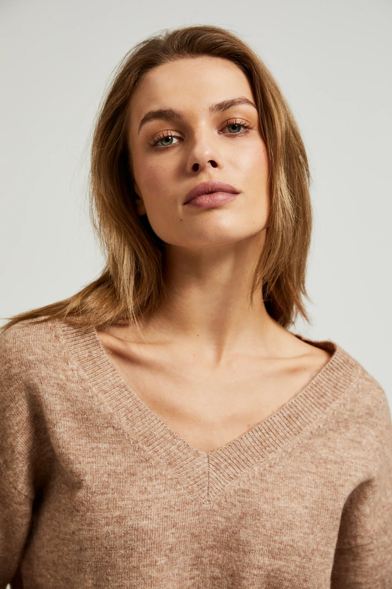 Marisse Women's Sweater Z-Sw-4513 L. Brown Mel