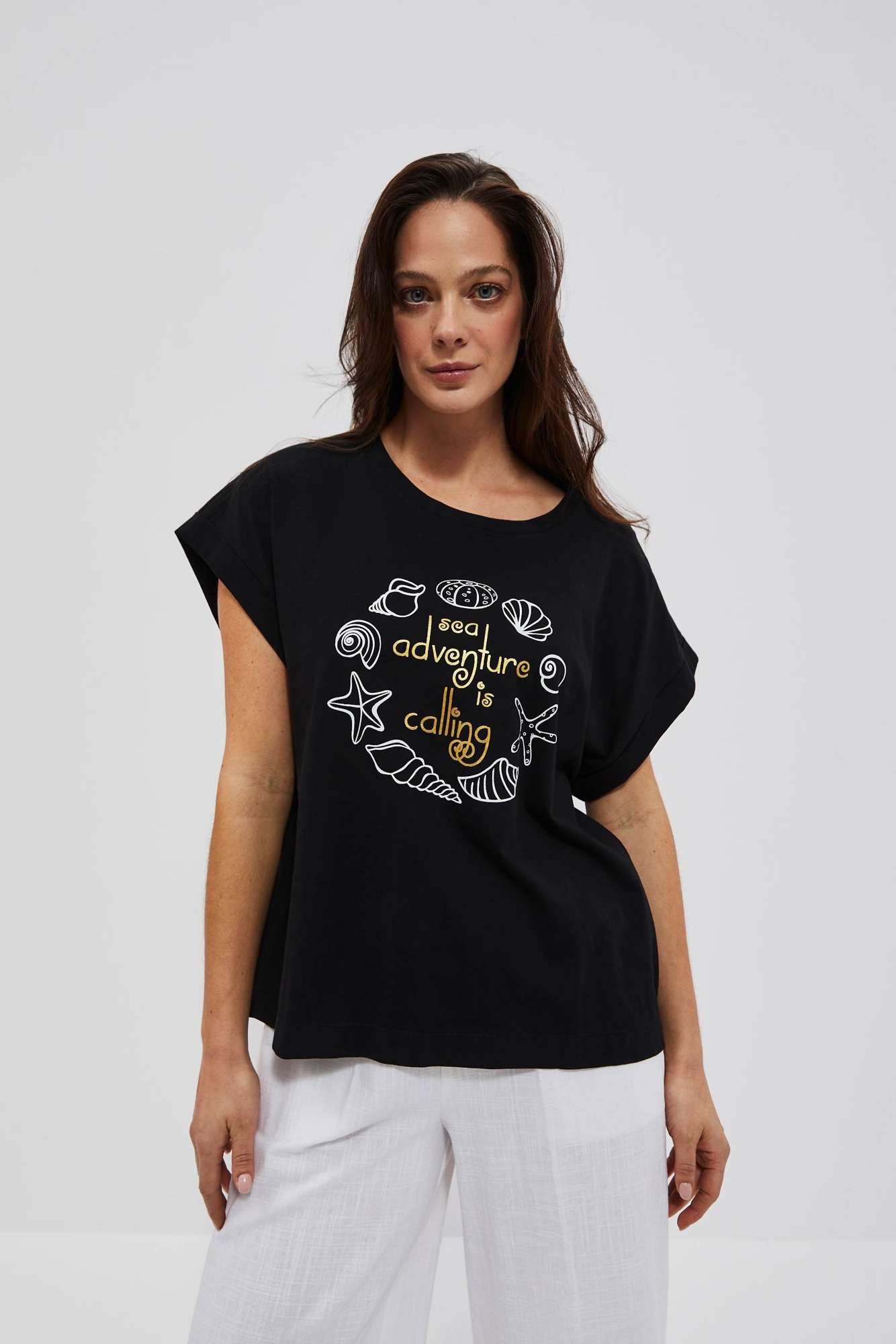 WOMEN'S T-SHIRT L-TS-4088 BLACK