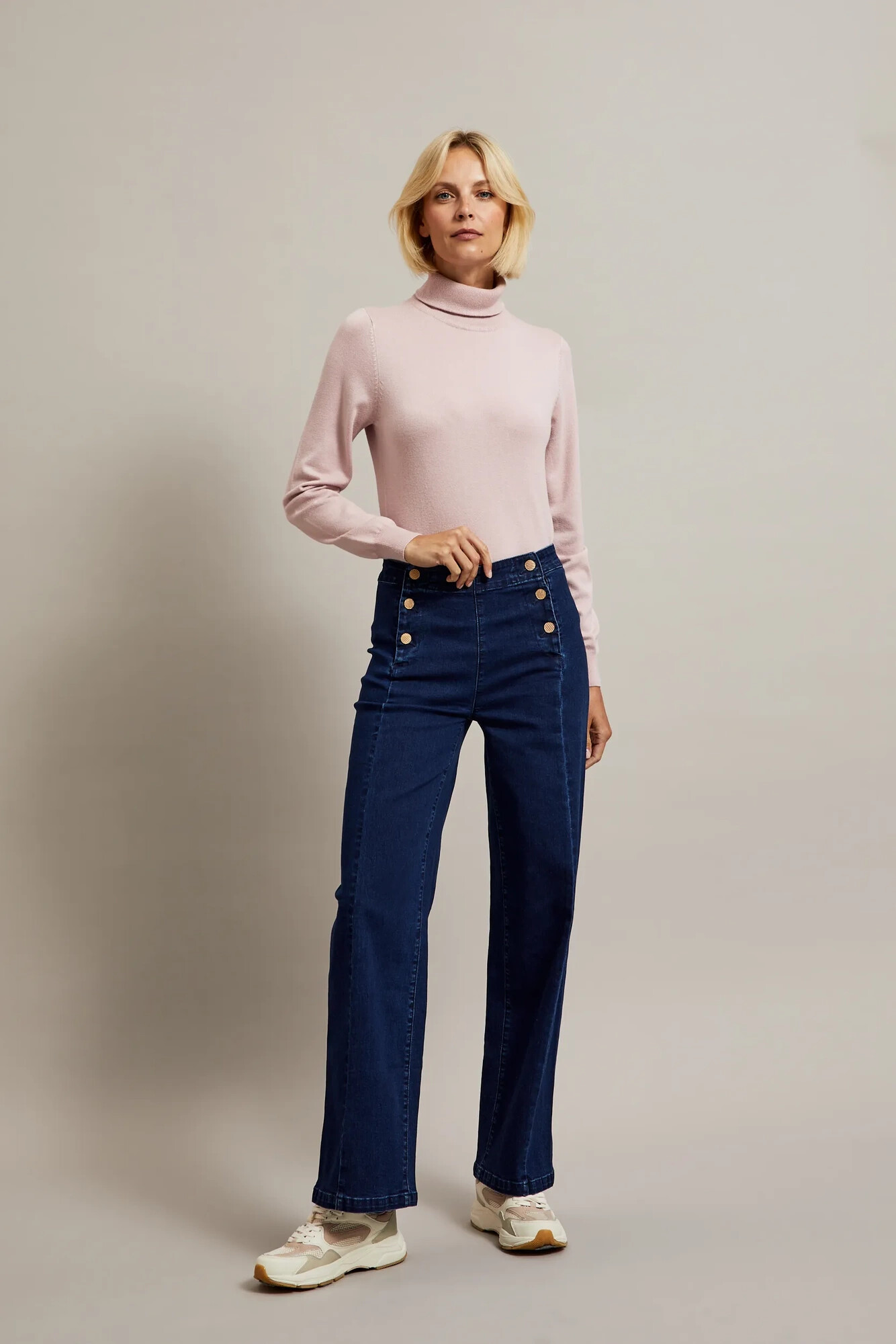 Plain pink turtleneck sweater