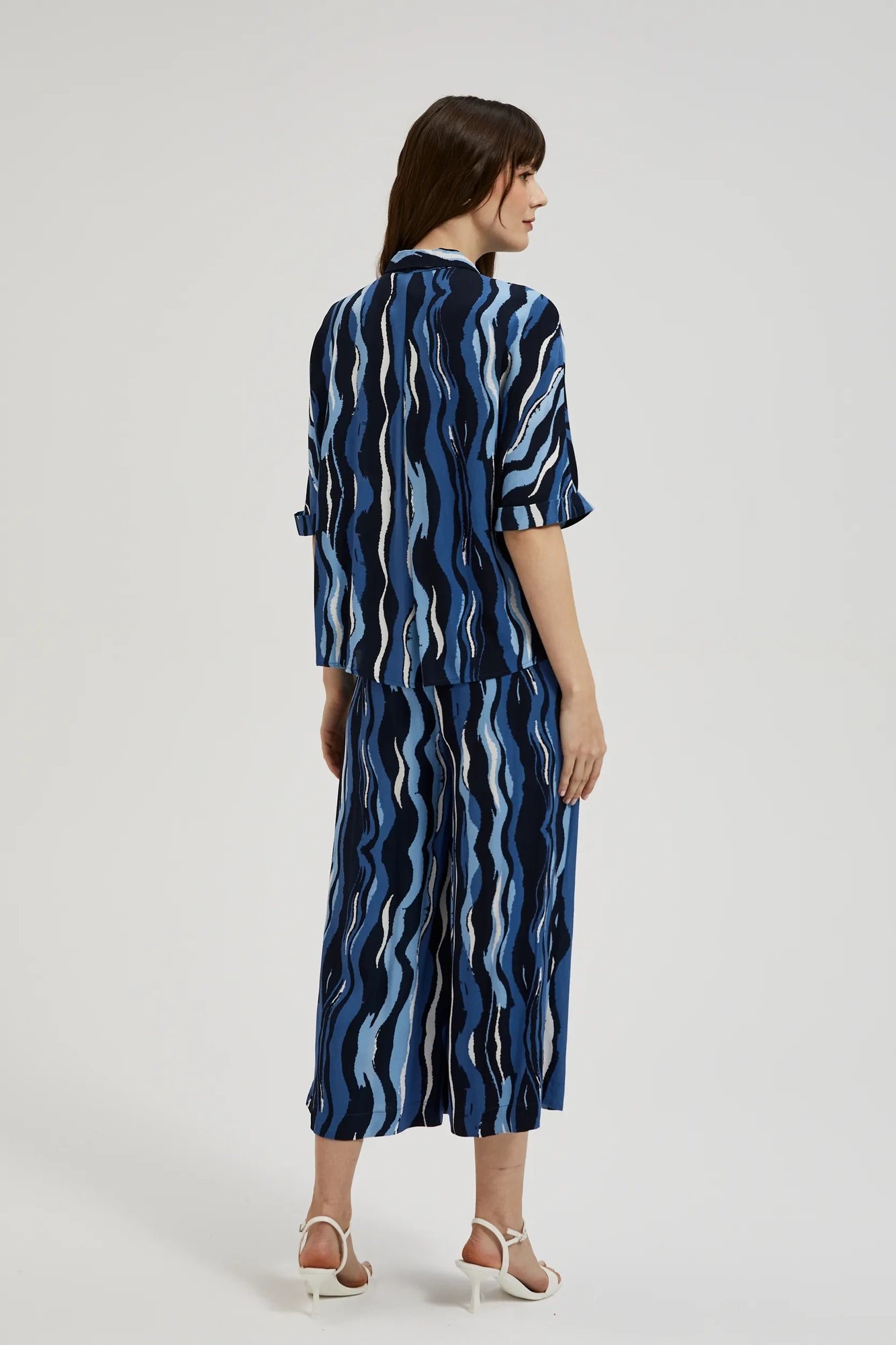 Women's shirt with MOODO pattern - navy blue