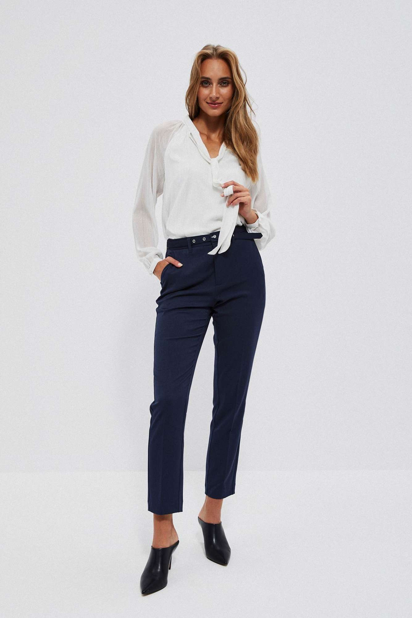 Shirt with a tied neckline