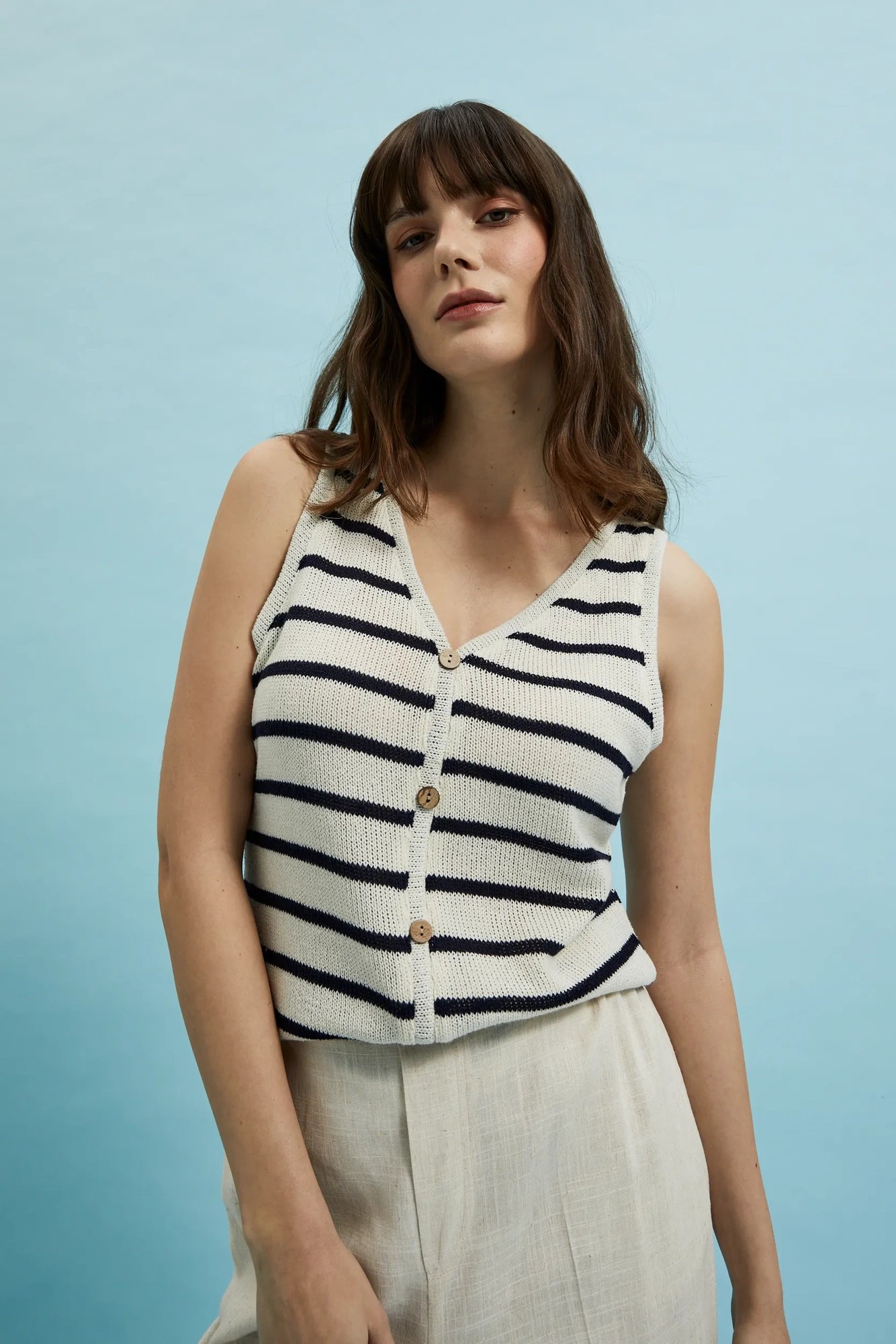 Women's top MOODO - ecru white