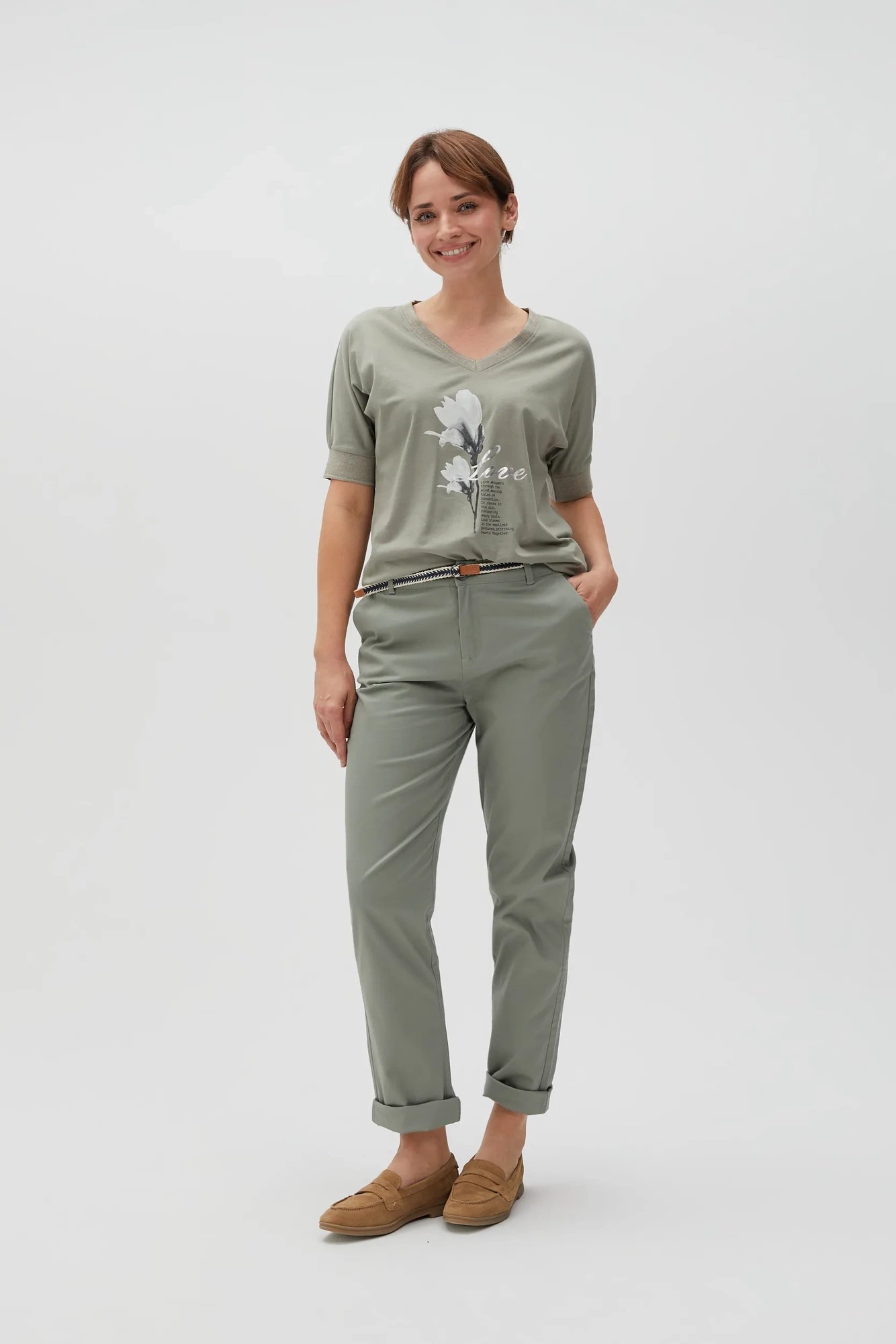 Marisse Women's T-Shirt L-Ts-4609 Olive