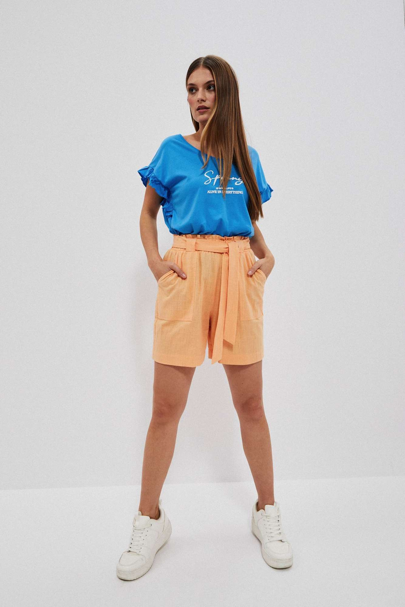 WOMEN&#039;S SHORTS L-SH-4001 PEACH
