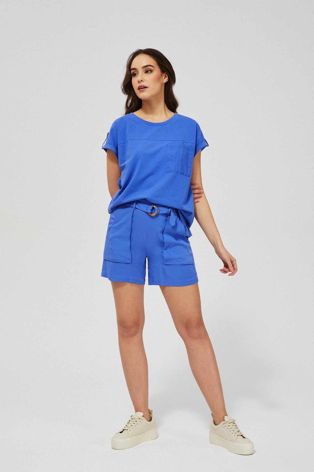 Pantaloni scurți de vâscoză - albastru