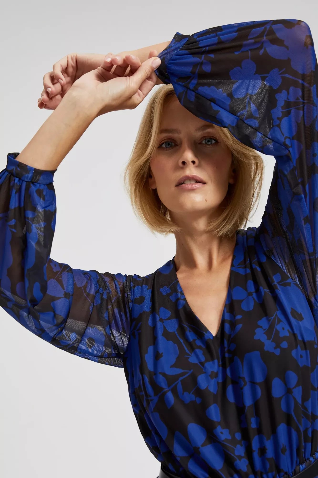 Blue dress with floral print