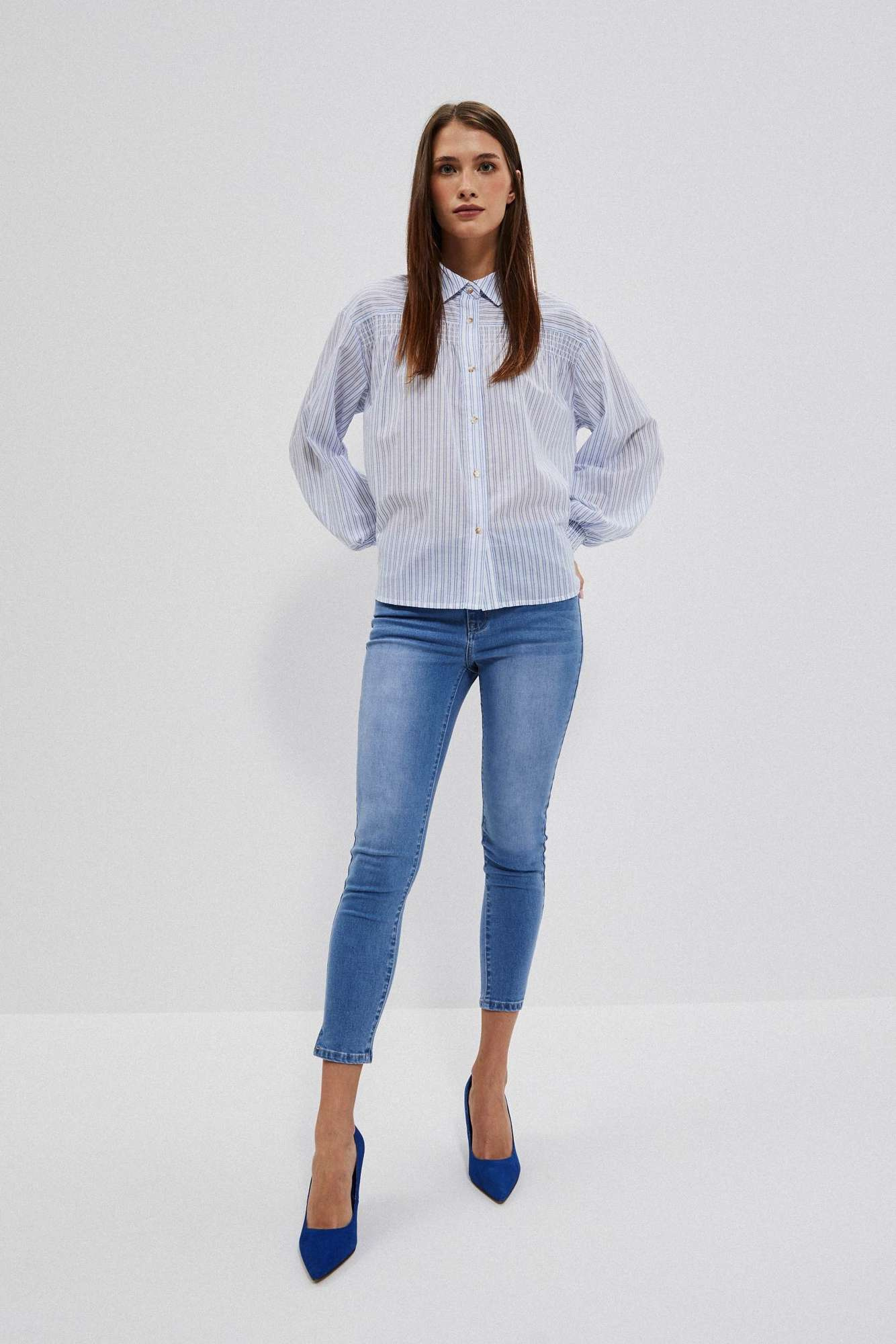 WOMEN'S SHIRT L-KO-4009 BÍLO_BLUE