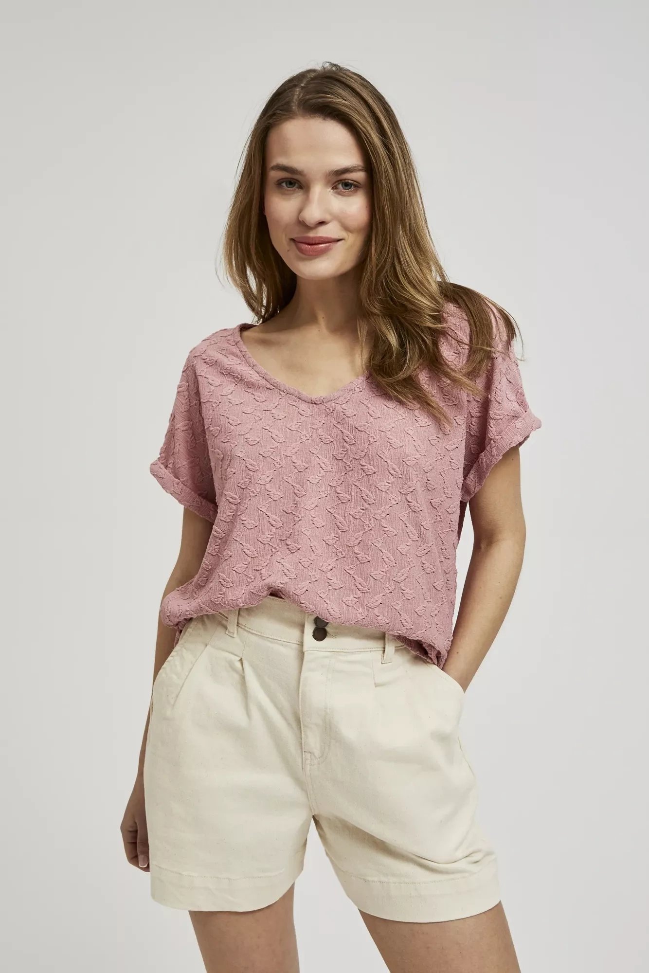 Women's T-shirt MOODO - powder pink
