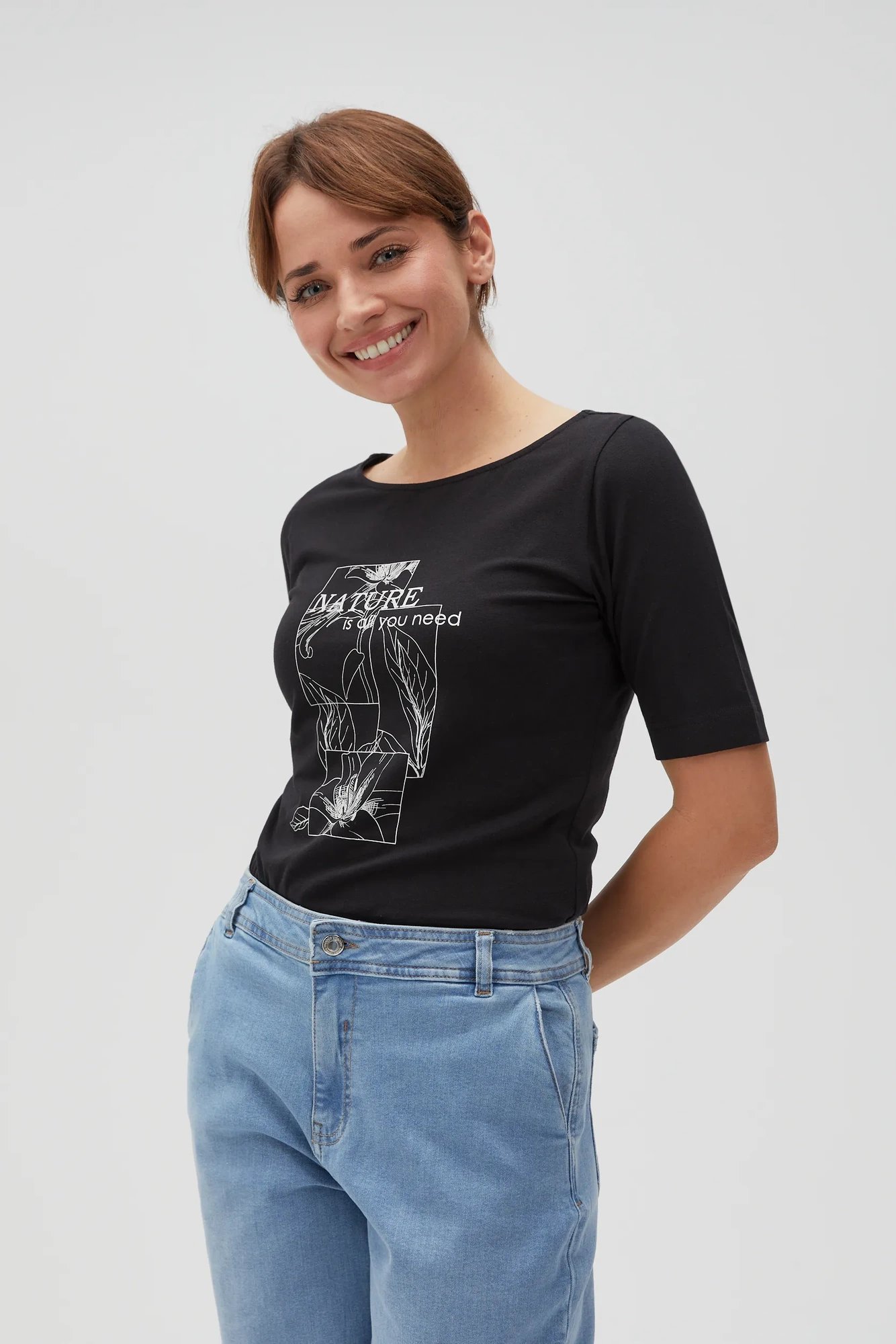 Marisse Women's T-Shirt L-Ts-4610 Black