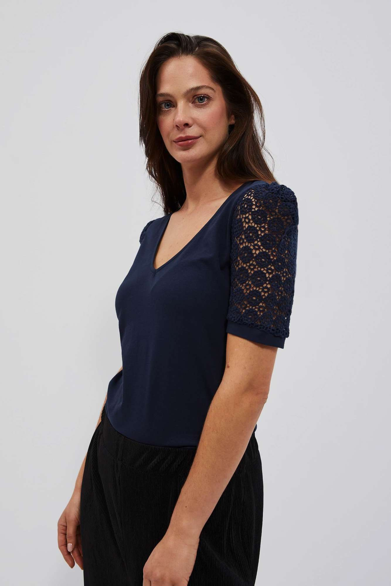 WOMEN'S T-SHIRT L-TS-4075 NAVY