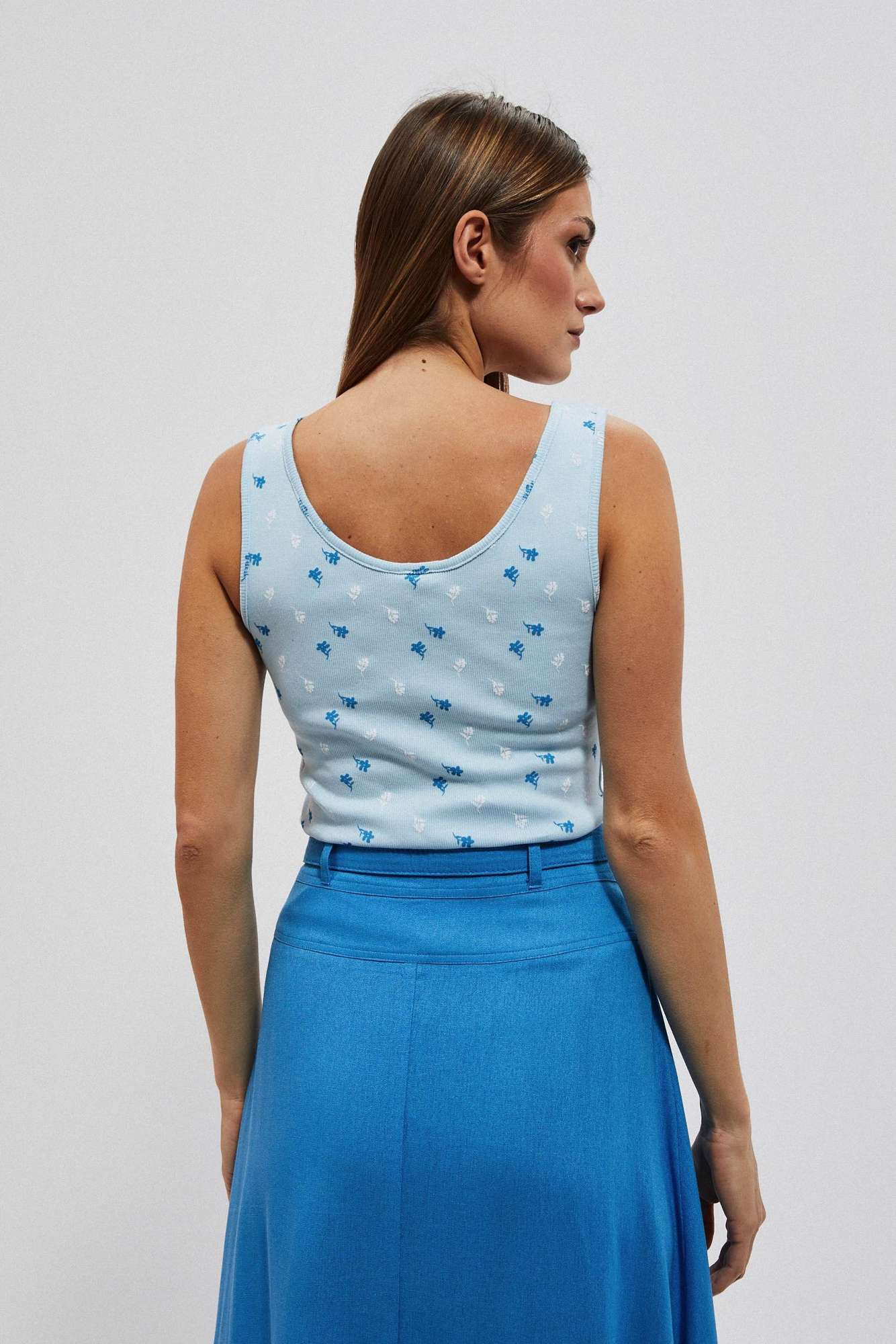 WOMEN'S TOP L-TS-4082 LIGHT BLUE