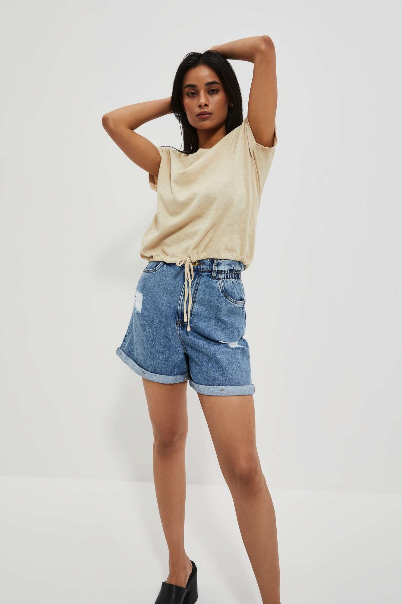 WOMEN&#039;S SHORTS L-SH-4004 BLUE