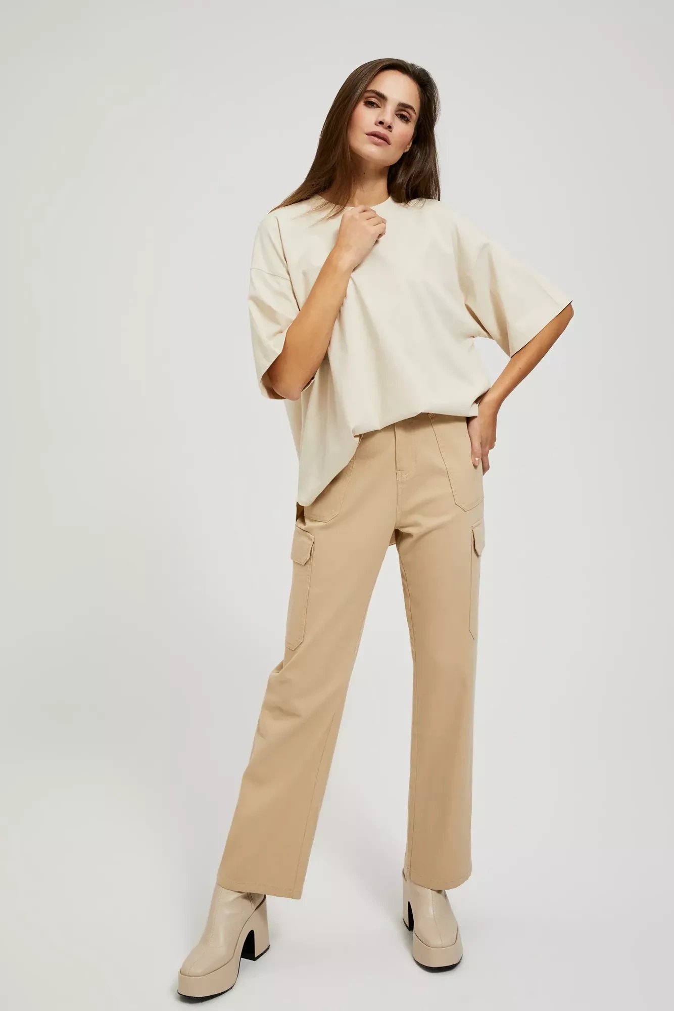 Beige women's trousers