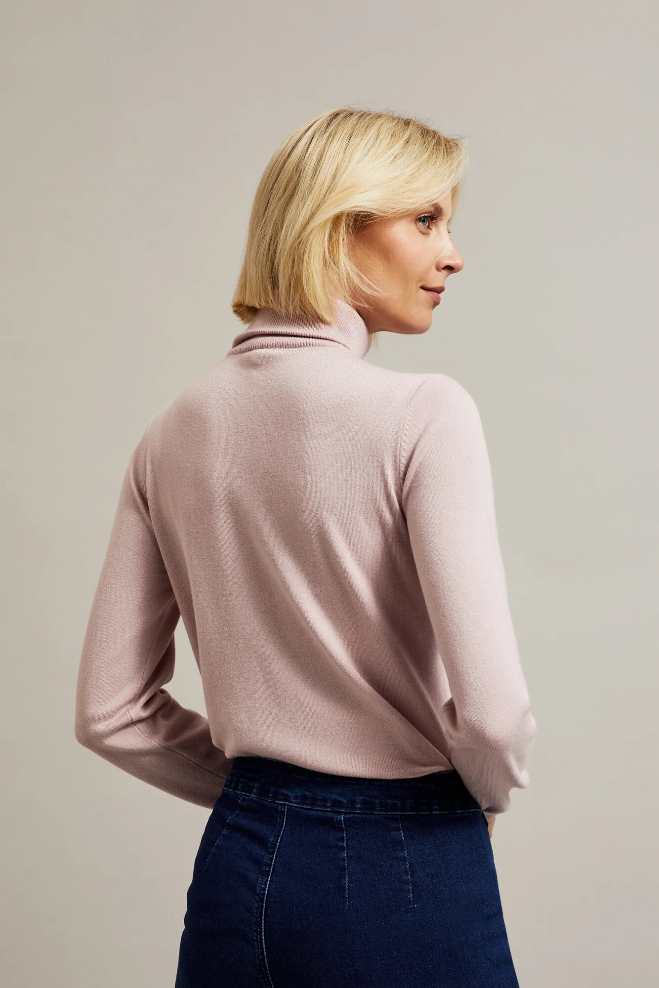 Plain pink turtleneck sweater