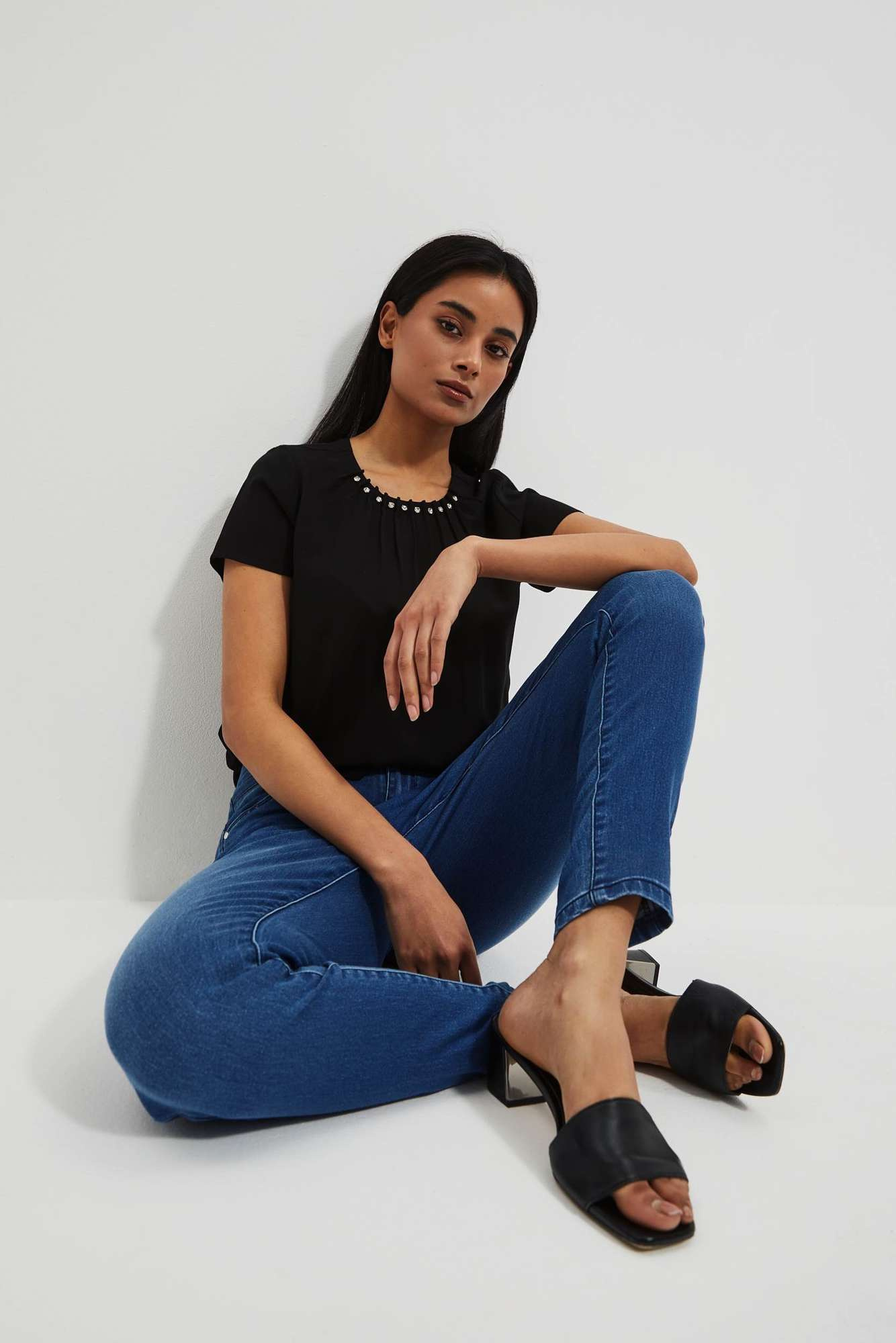 WOMEN'S JEANS L-JE-4014 D.Blue