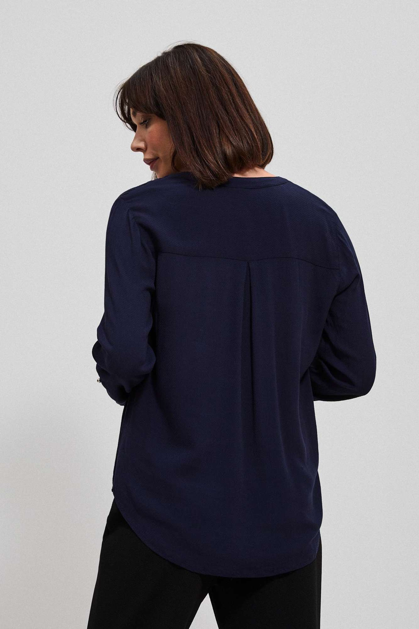 Viscose shirt with V-neck